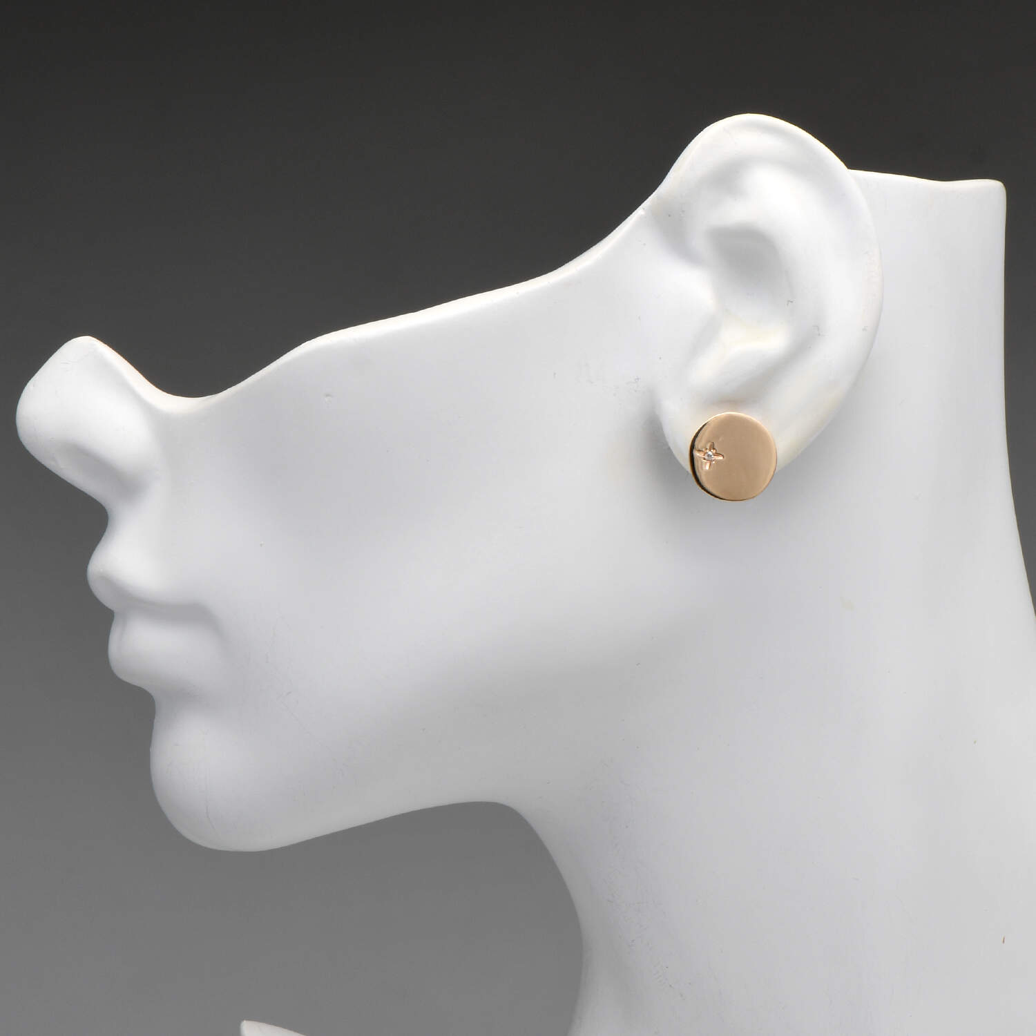 14KY Diamond(0.02) Accent Stud Earrings-3