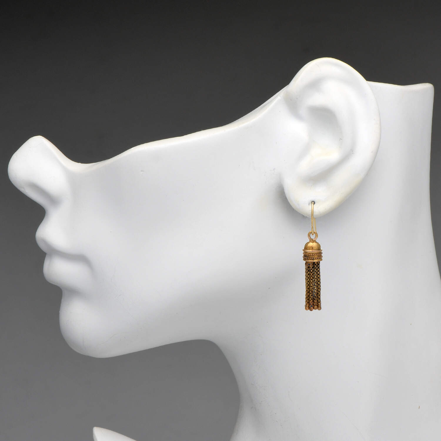 19/14KY Victorian Box Chain Tassel Earrings-3