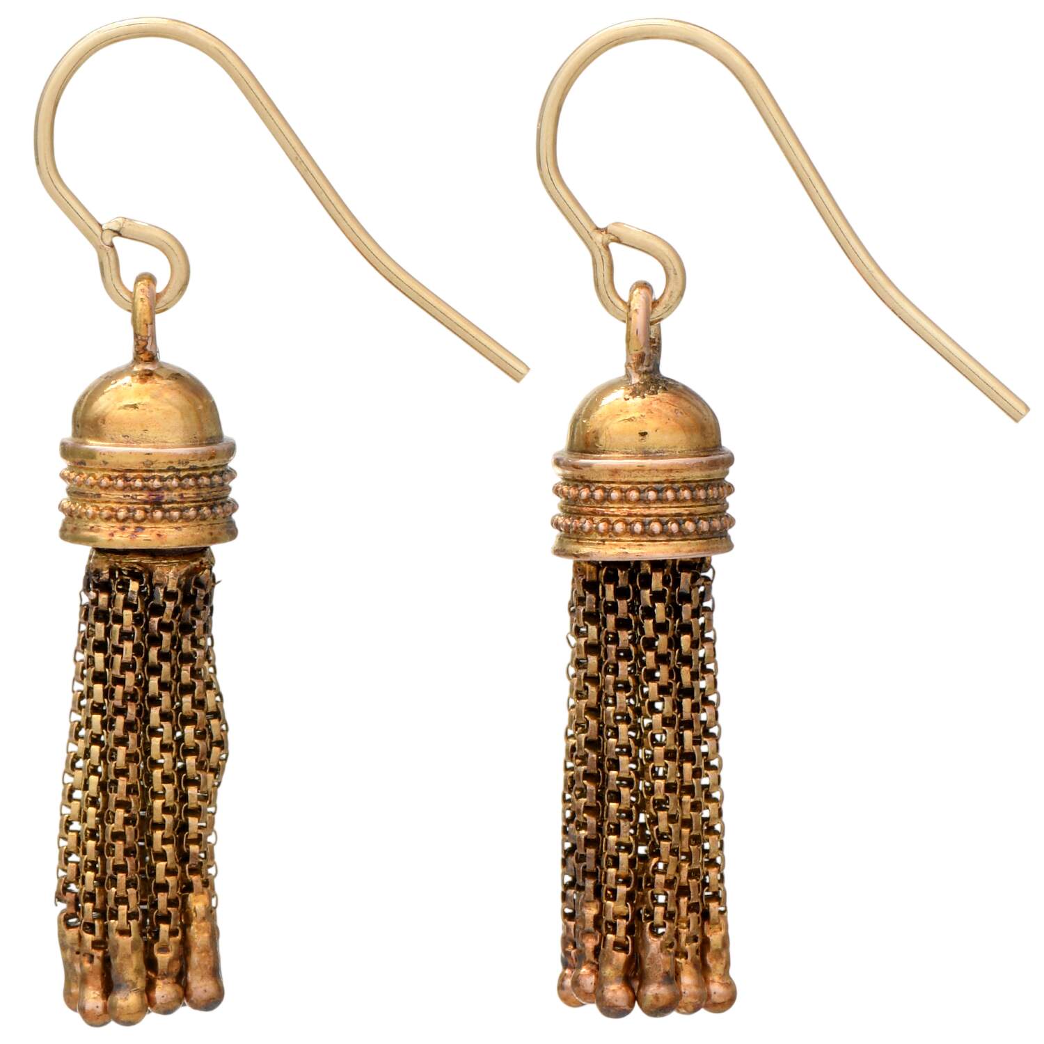 19/14KY Victorian Box Chain Tassel Earrings-2