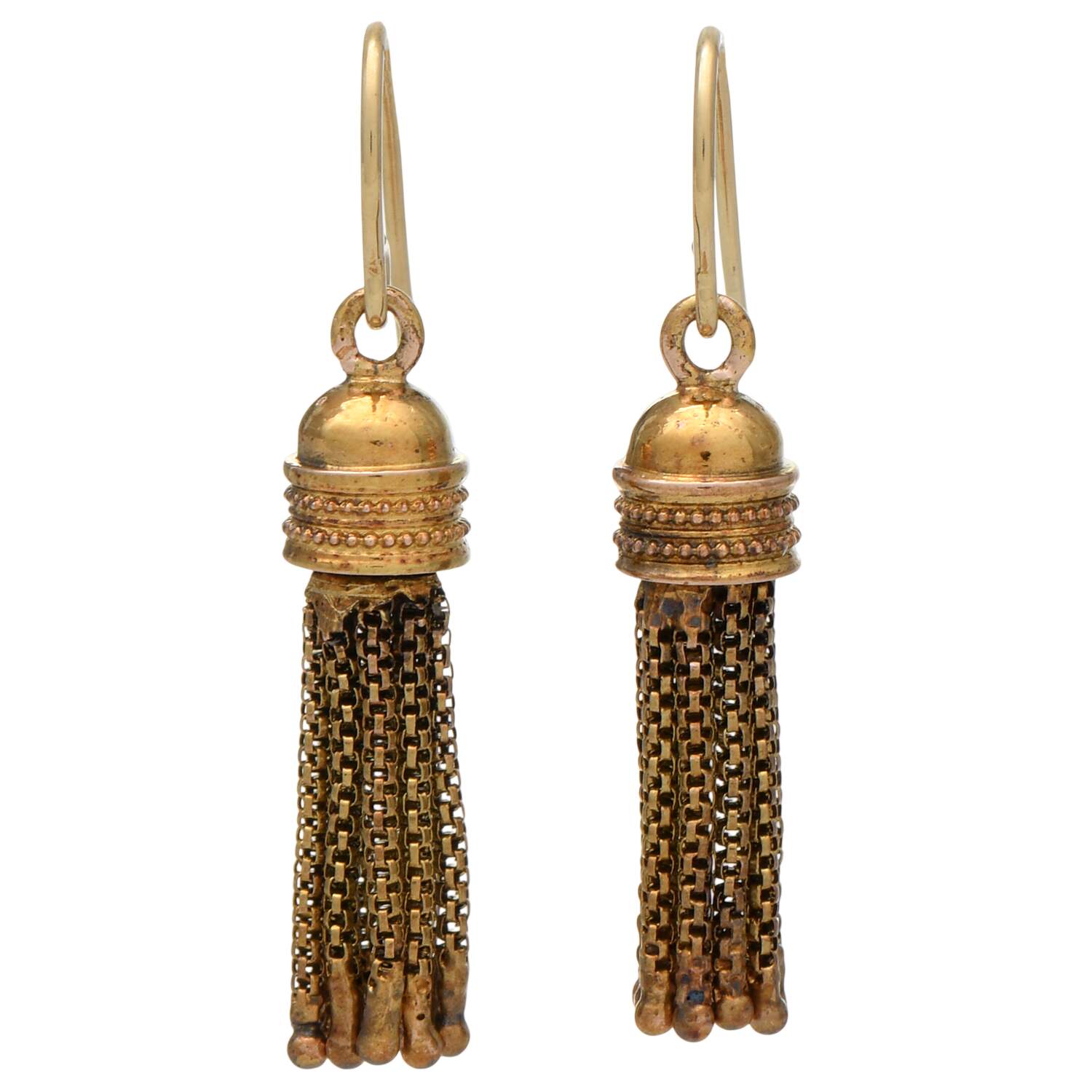 19/14KY Victorian Box Chain Tassel Earrings-1