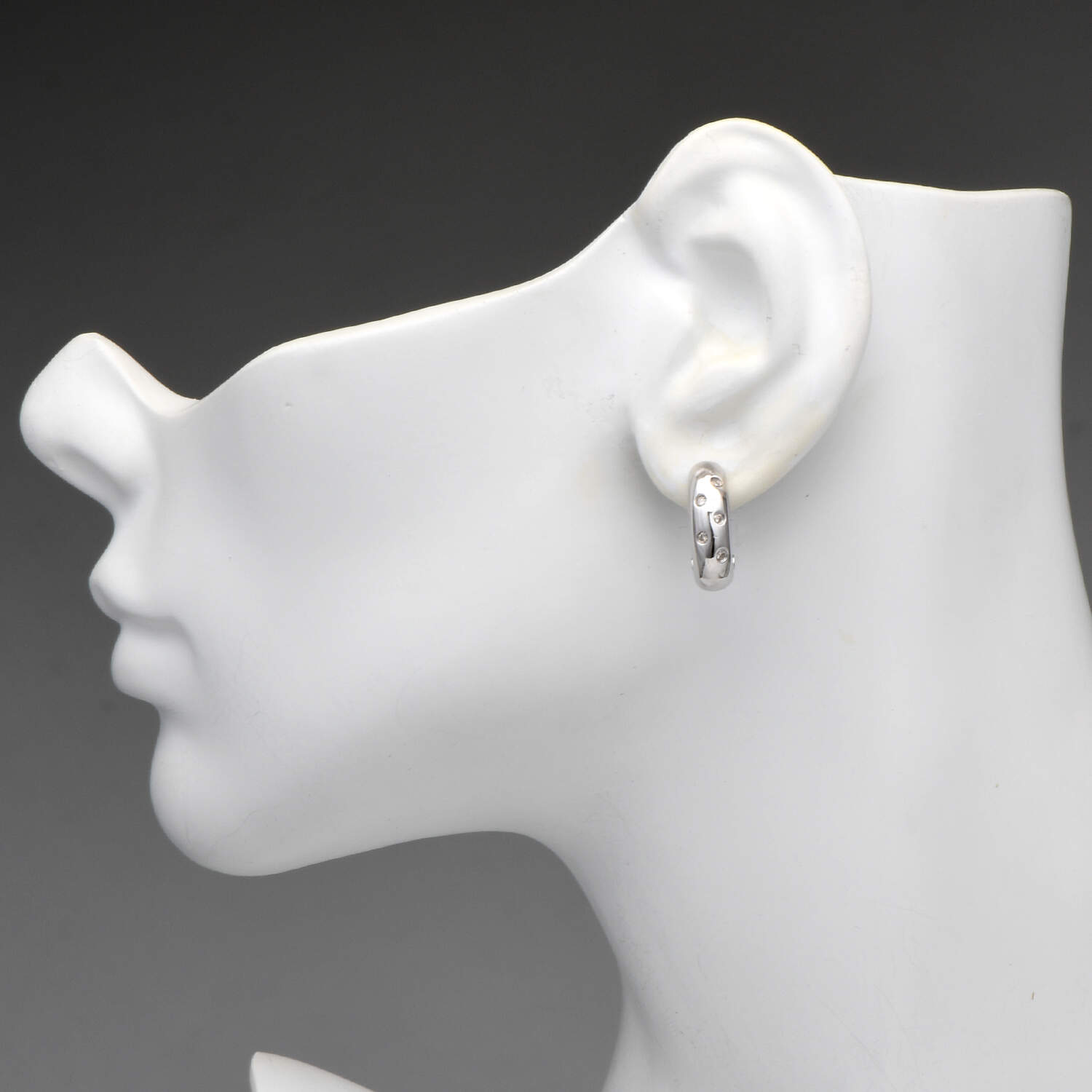 14KW Diamond(0.15) Scatter Hoop Earrings-3