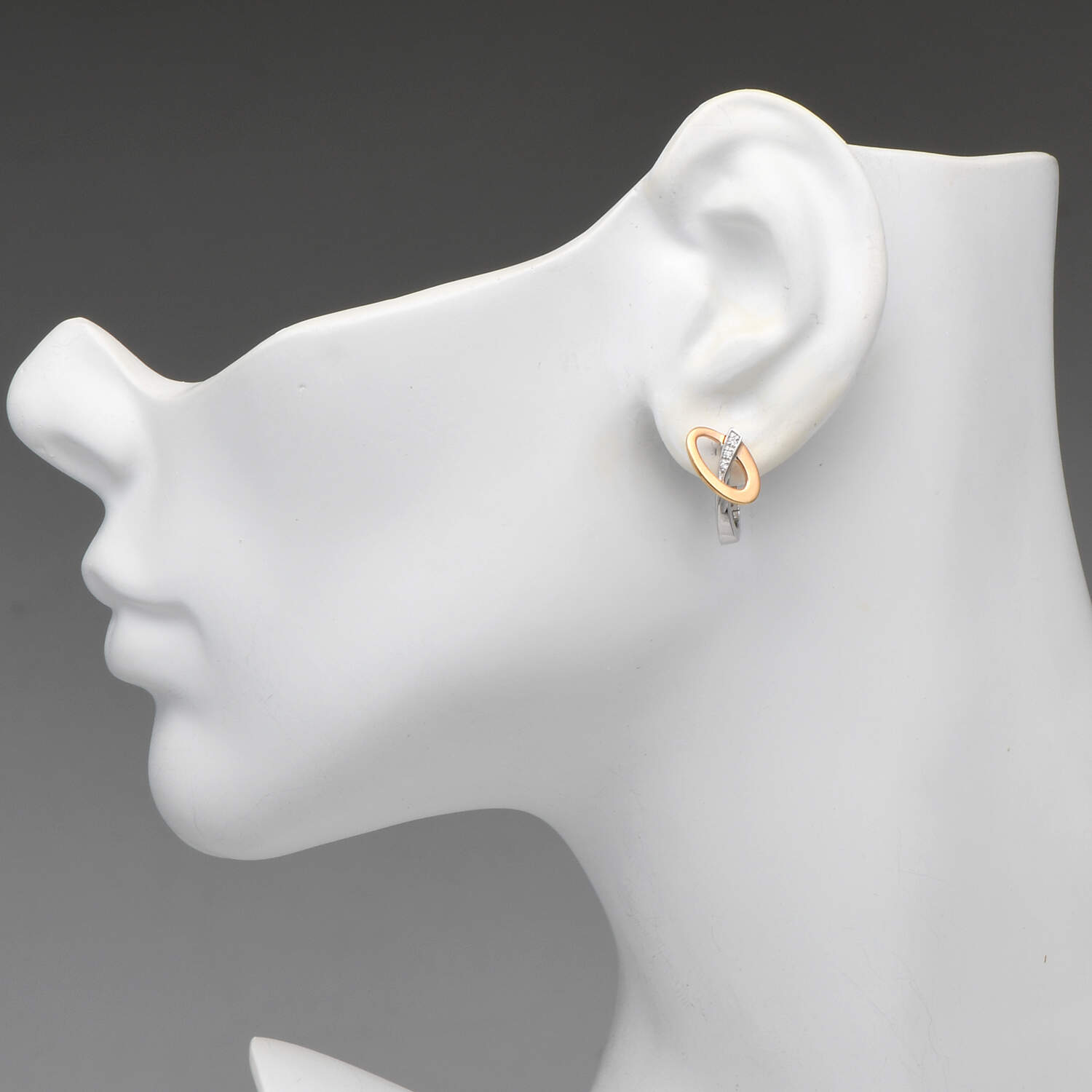 14KWR Diamond(0.05) Accent Orbit Hoop Earrings-3