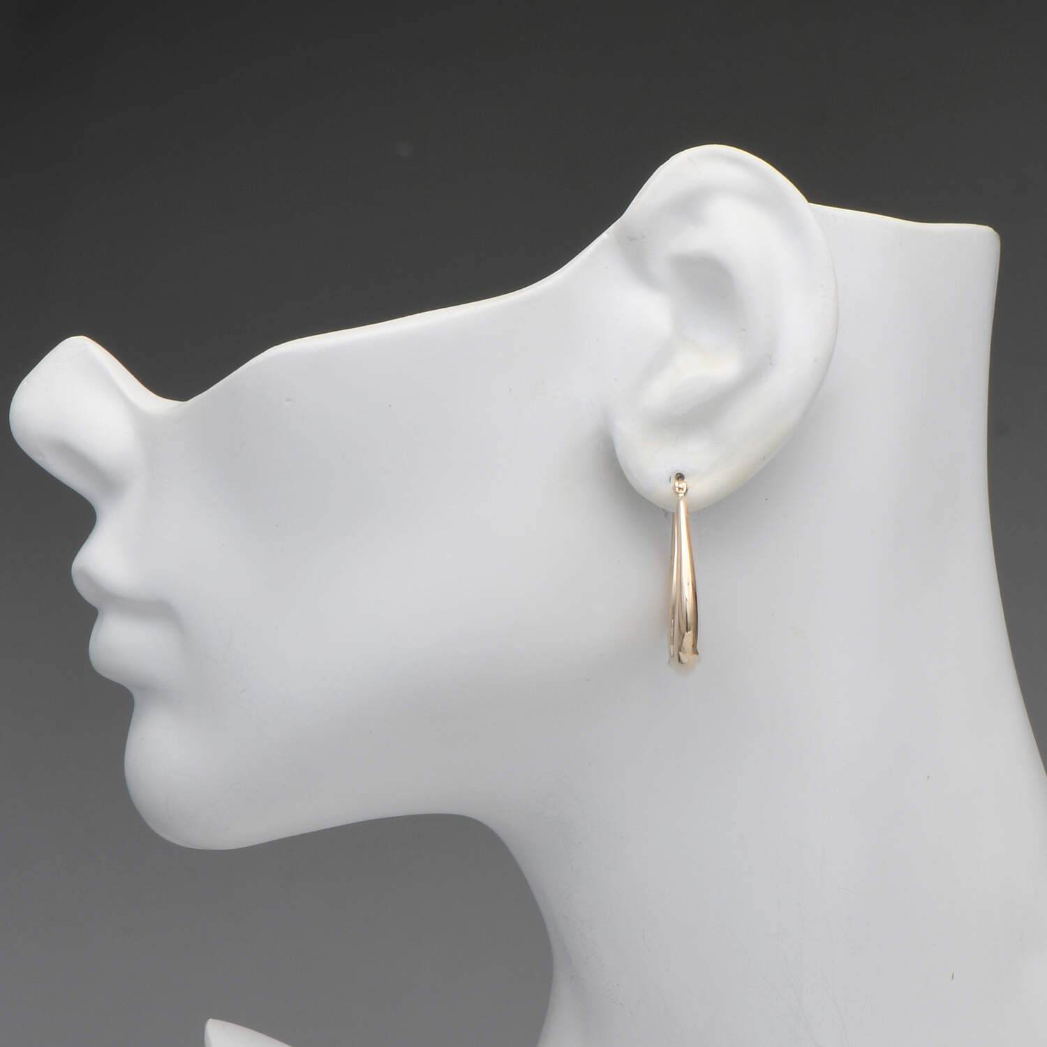 14KYW Two-Tone Illusion Hoop Earrings-3
