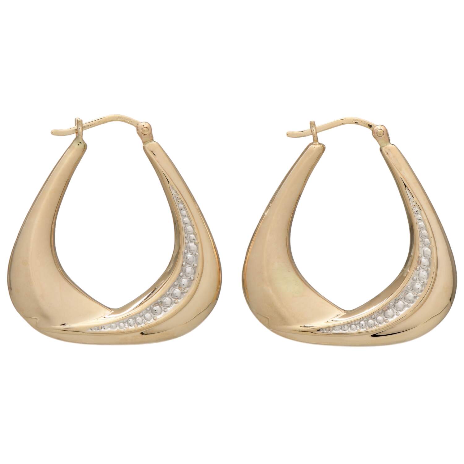 14KYW Two-Tone Illusion Hoop Earrings-1