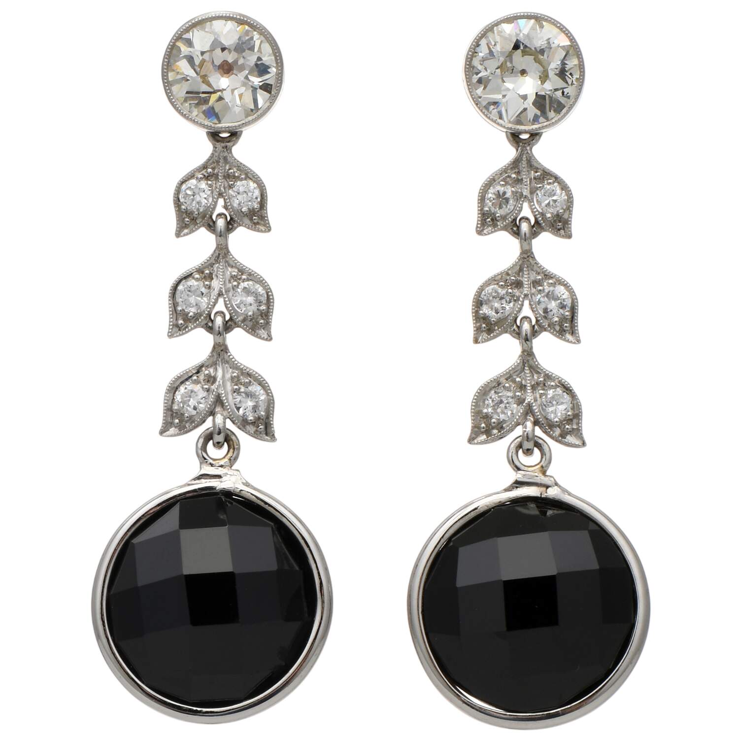 Platinum Spinel(11.51) & Diamond(2.22) Earrings-1