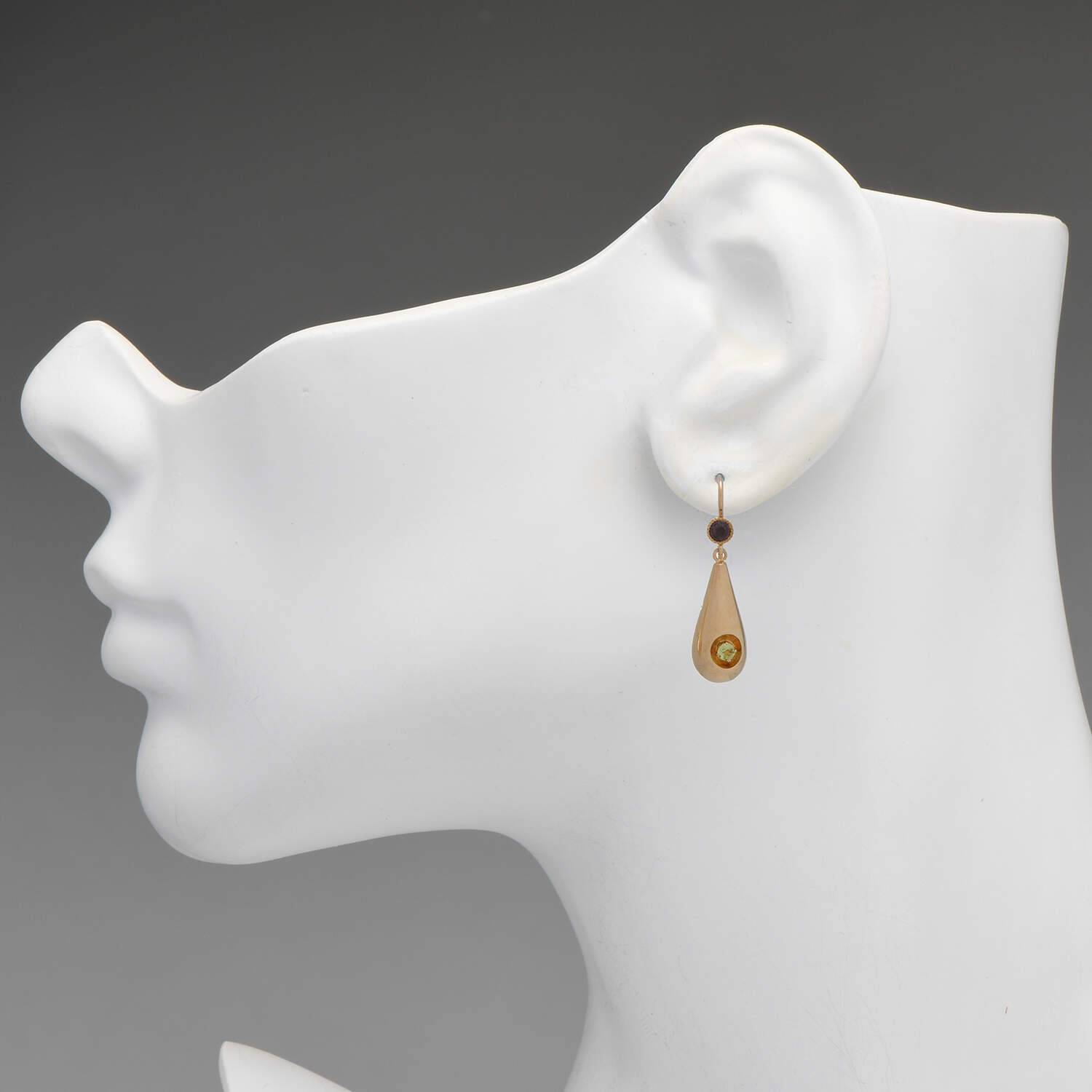 14KY Victorian Amethyst(0.20) & Peridot(0.18) Drop Earrings-3