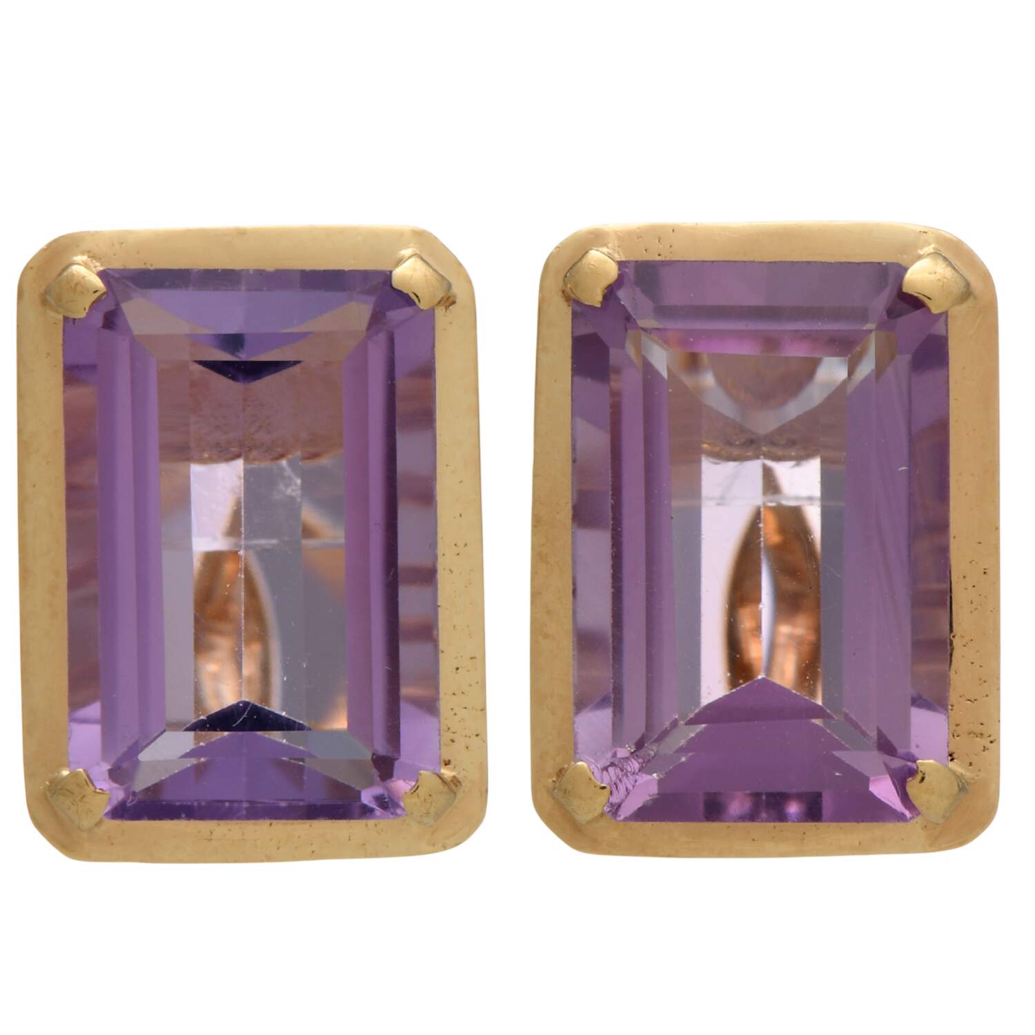14KY Amethyst(7.70) Stud Earrings-1
