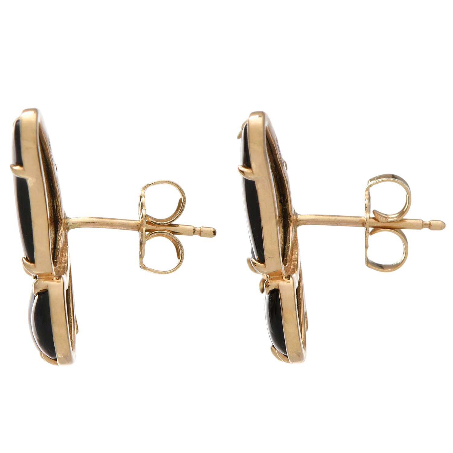 18KY Black Onyx Butterfly Earrings-2