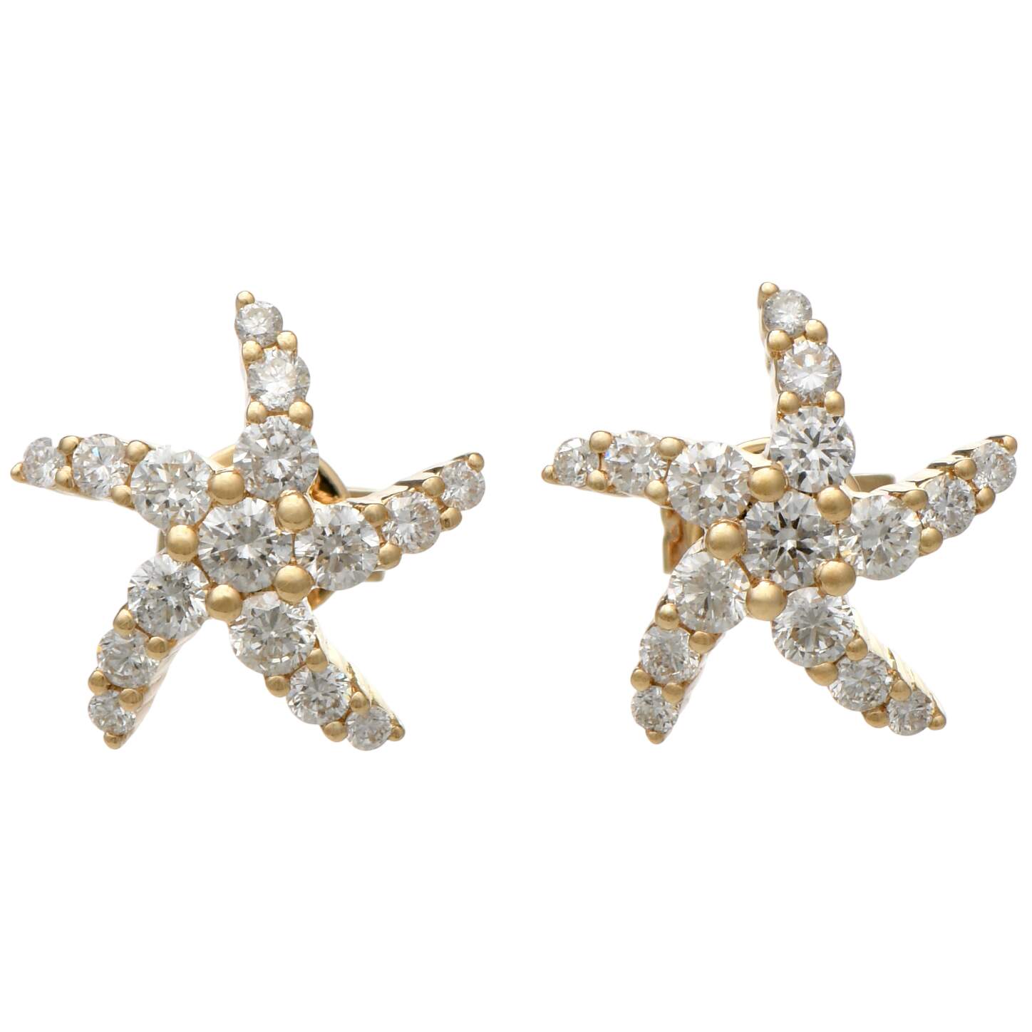 14KY Effy Diamond (0.66) Starfish Stud Earrings-1