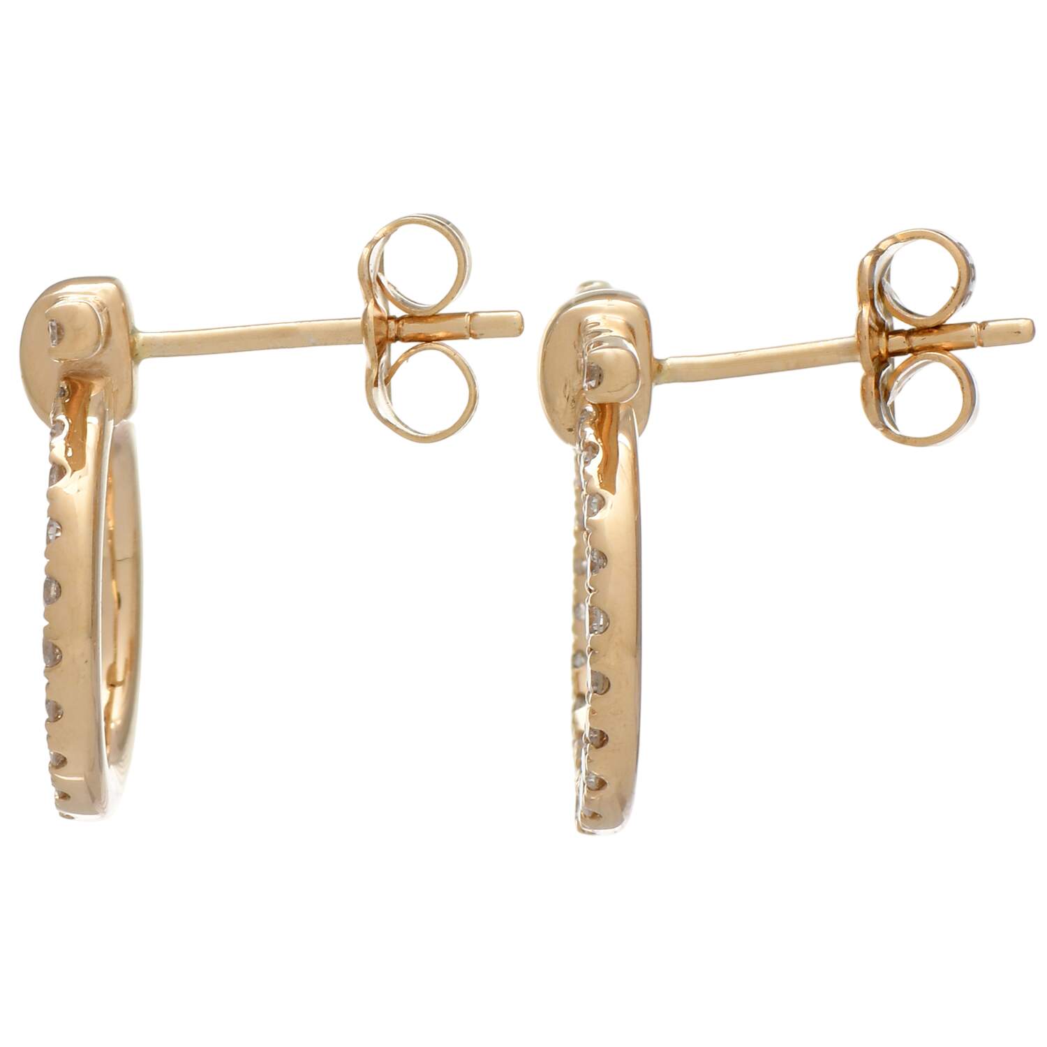 14KY Diamond (0.75) Bar & Circle Drop Earrings-2