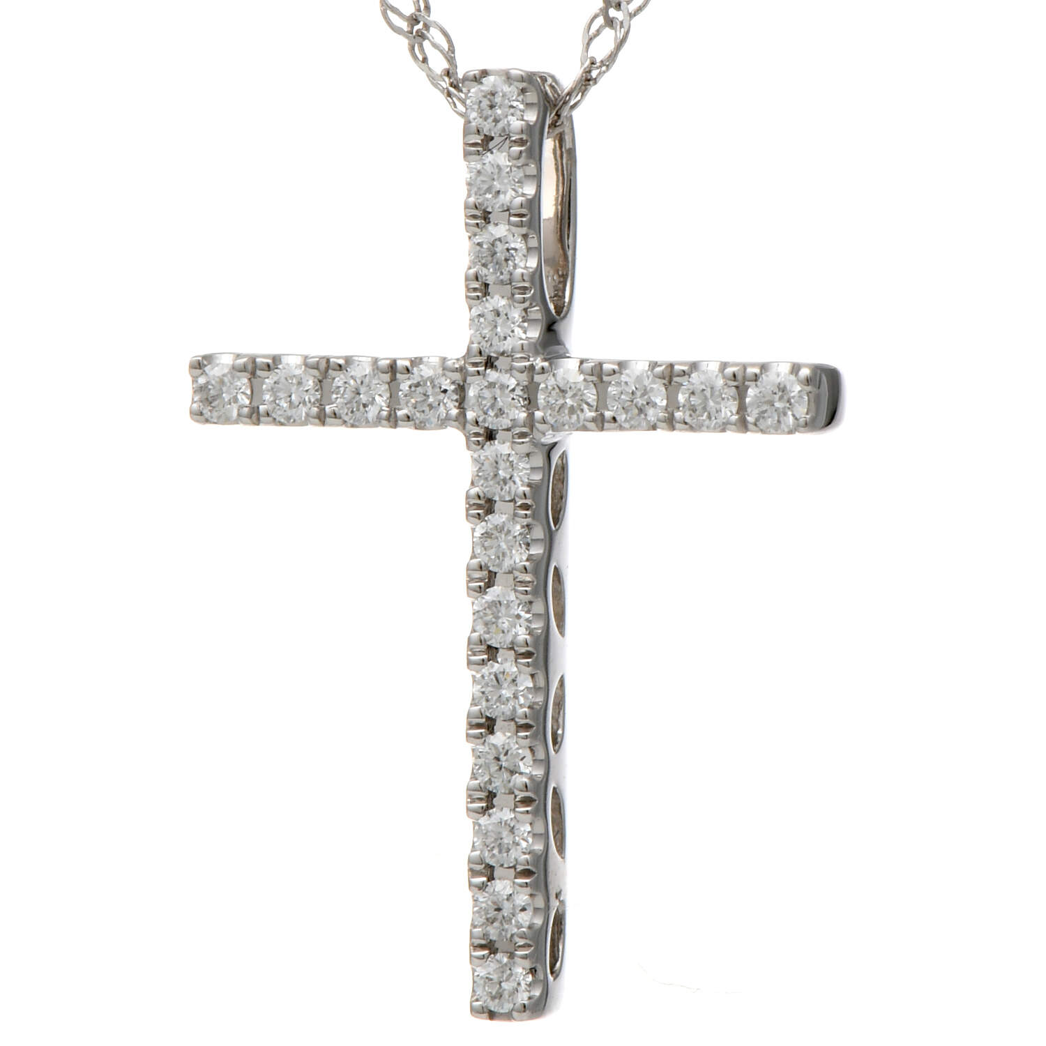 14KW Diamond(0.11) Cross Necklace-5