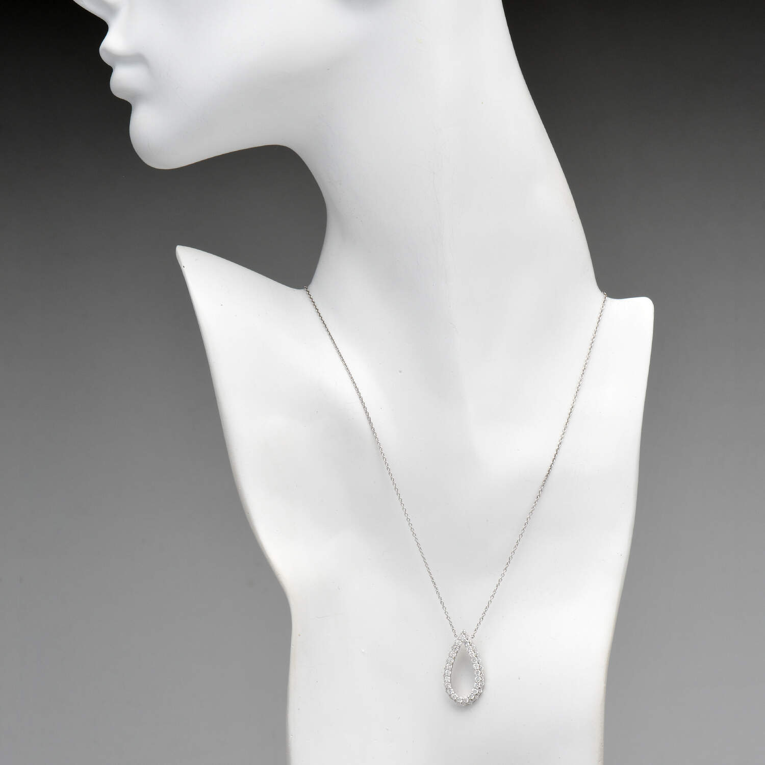 14KW Pave Diamond (1.28) Pendant Necklace-4