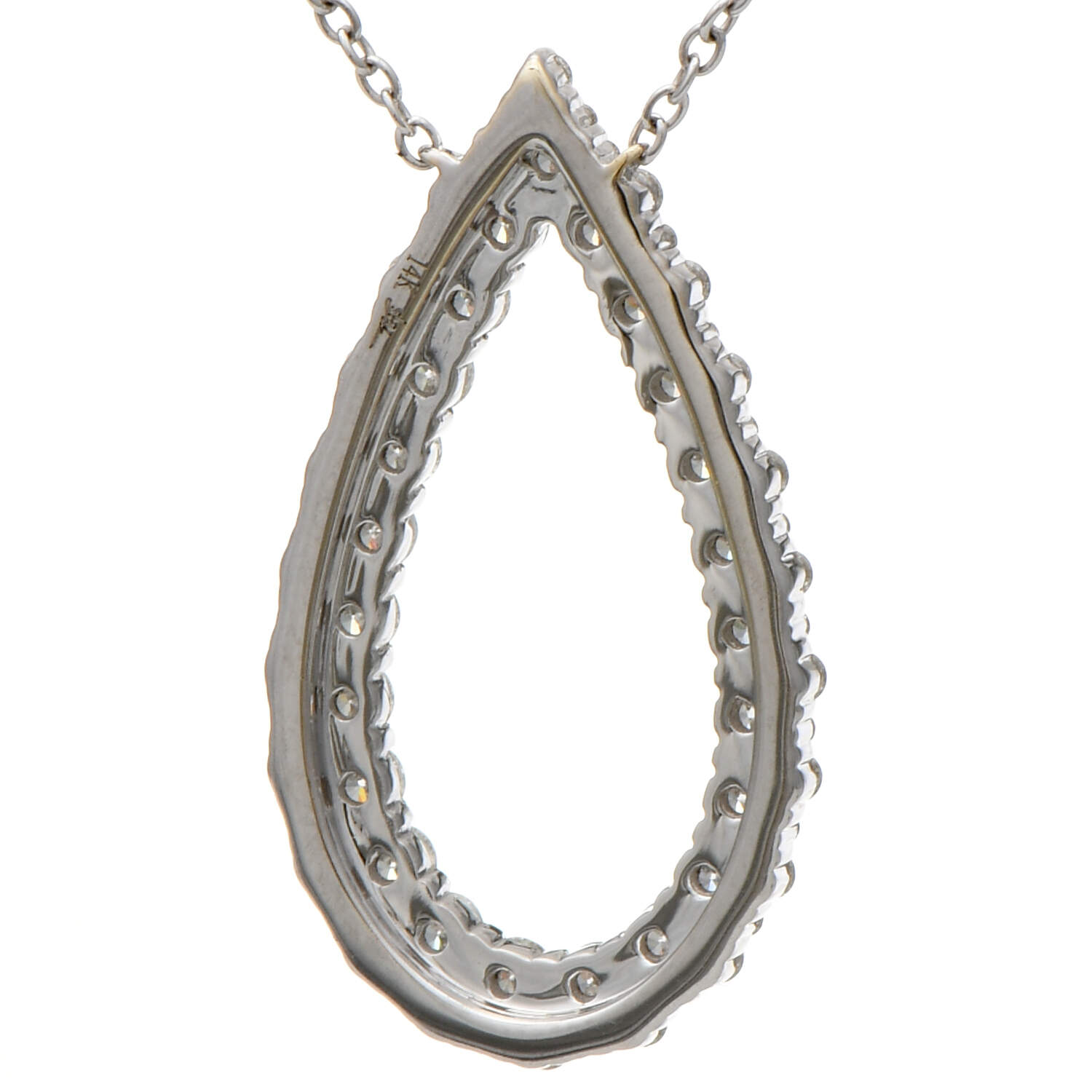 14KW Pave Diamond (1.28) Pendant Necklace-2