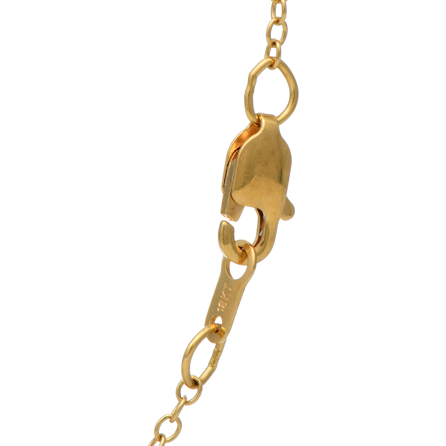 18KY Petite Diamond(0.06) Textured Droplet Necklace-3