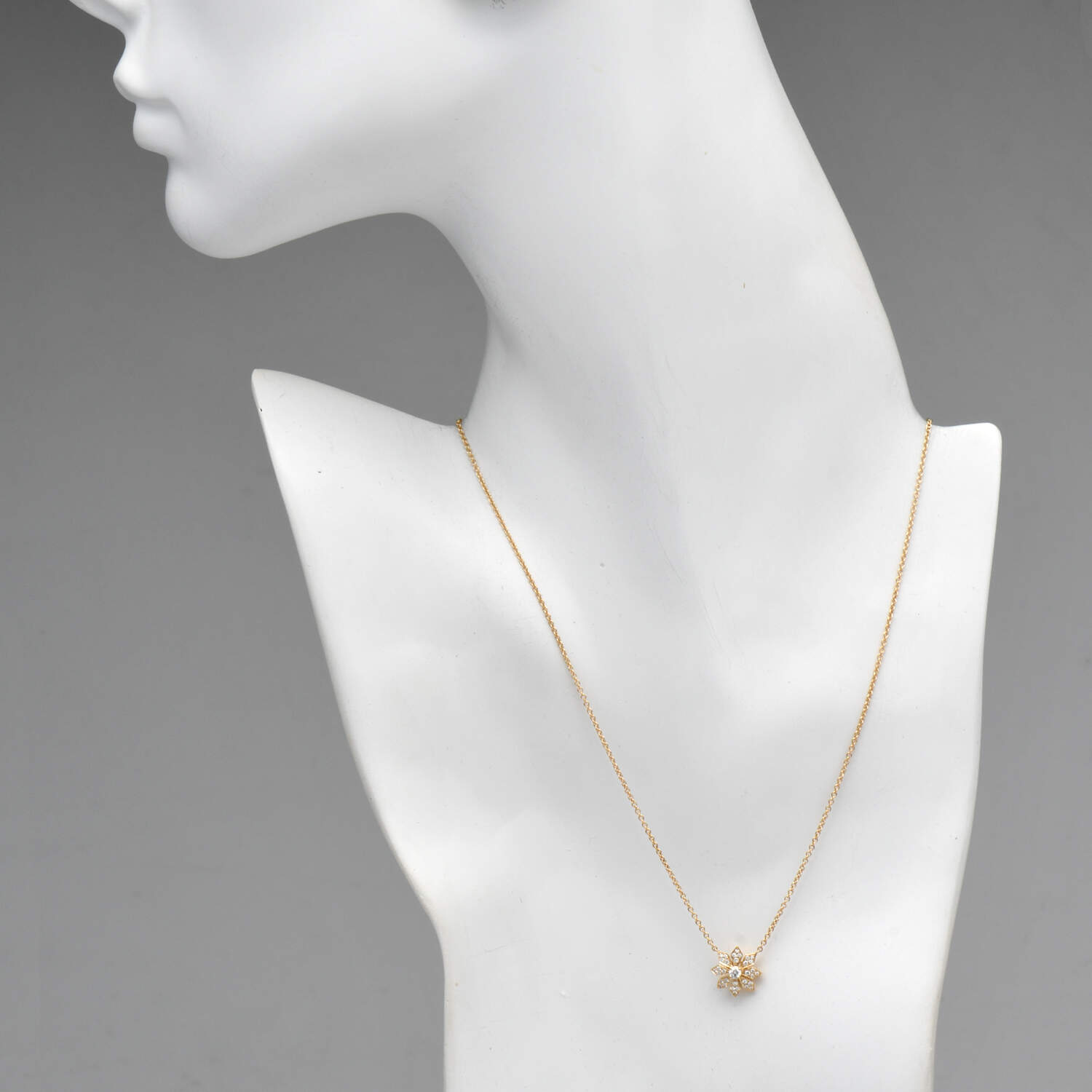 14KY Diamond(0.32) Flower Necklace-4
