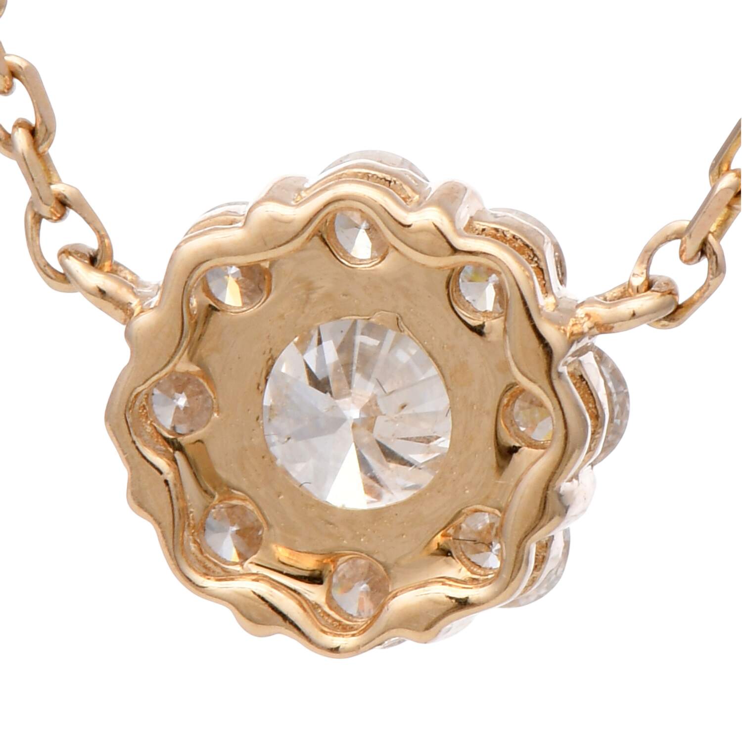 14KY Diamond(0.50) Cluster Solitaire Necklace-2