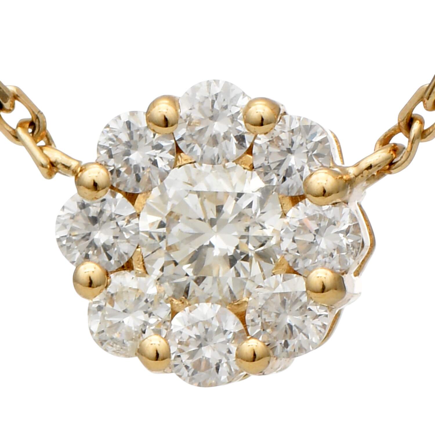 14KY Diamond(0.50) Cluster Solitaire Necklace-1