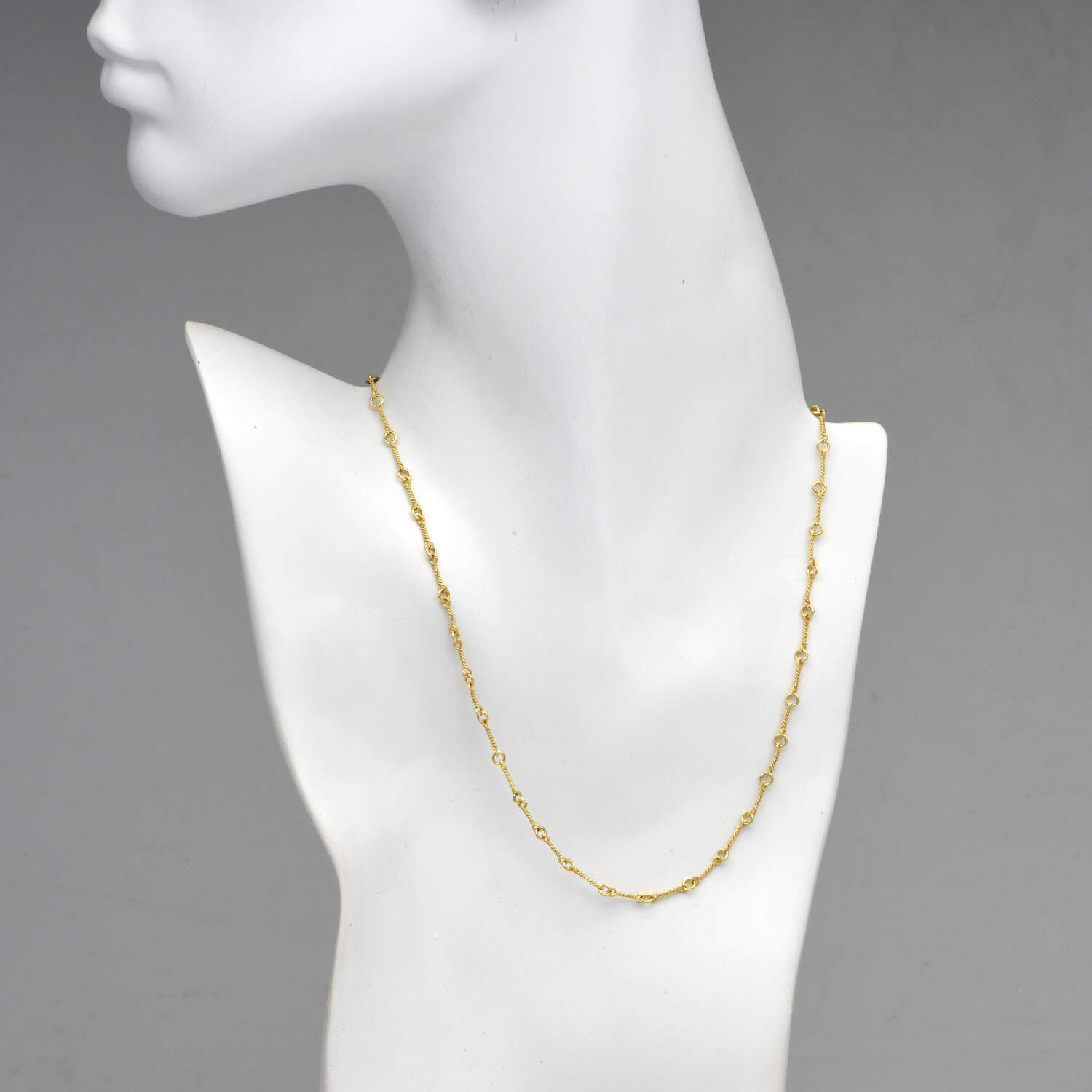 18KY Bar Link Chain Necklace-3