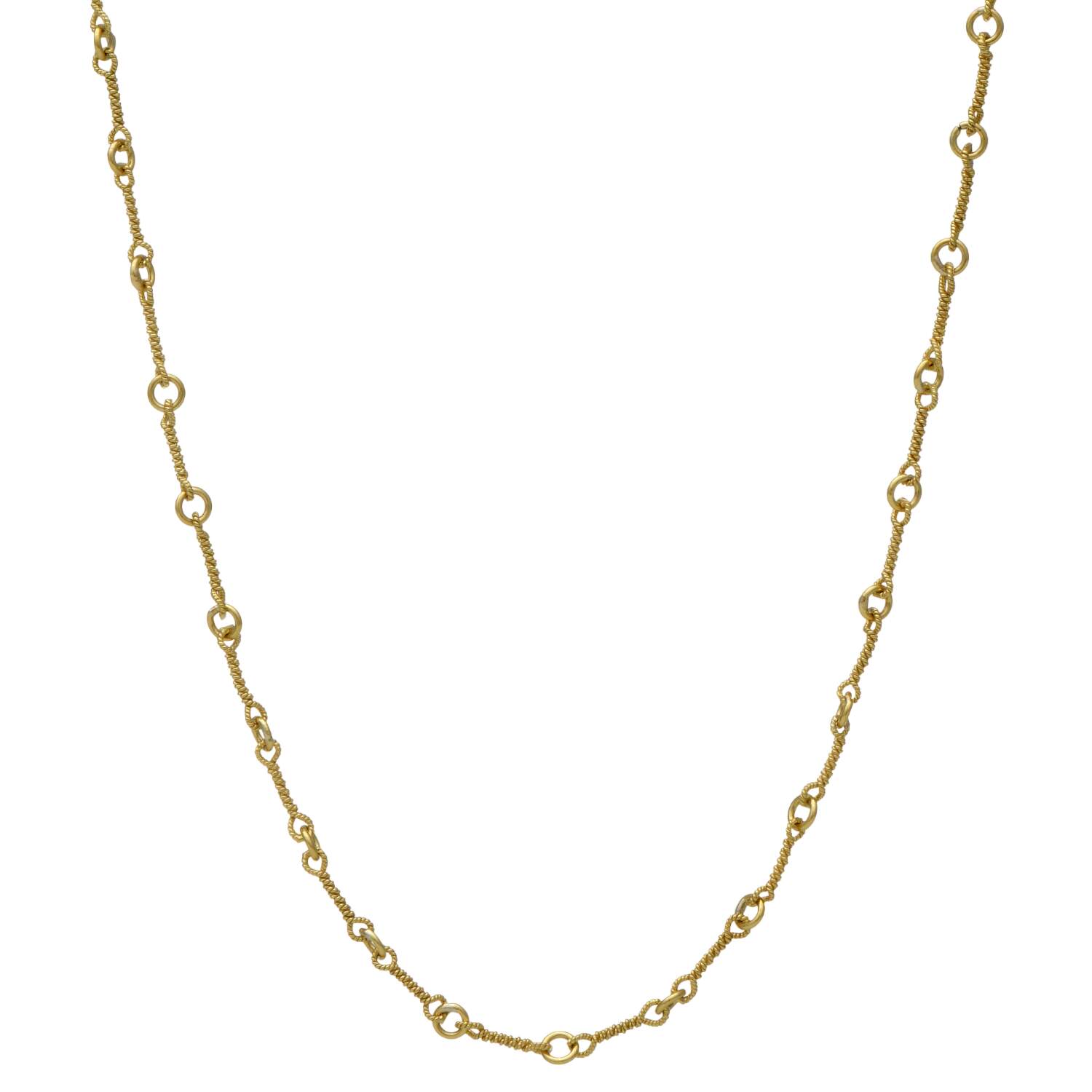 18KY Bar Link Chain Necklace-1