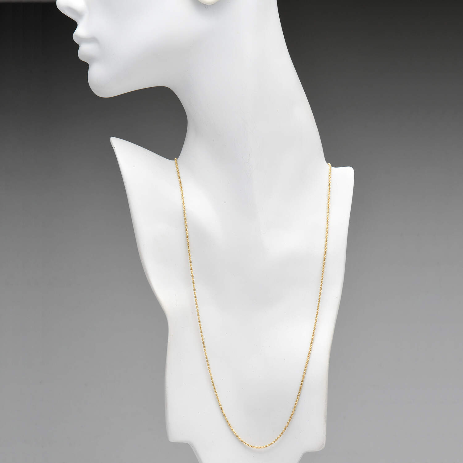 14KY Diamond Cut Rope Chain Necklace-3