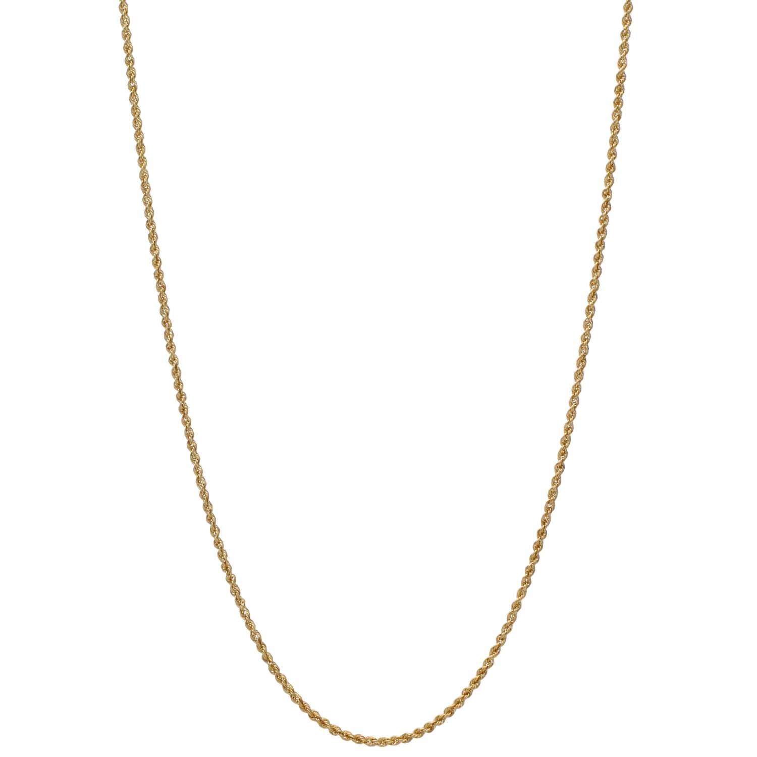 14KY Diamond Cut Rope Chain Necklace-1