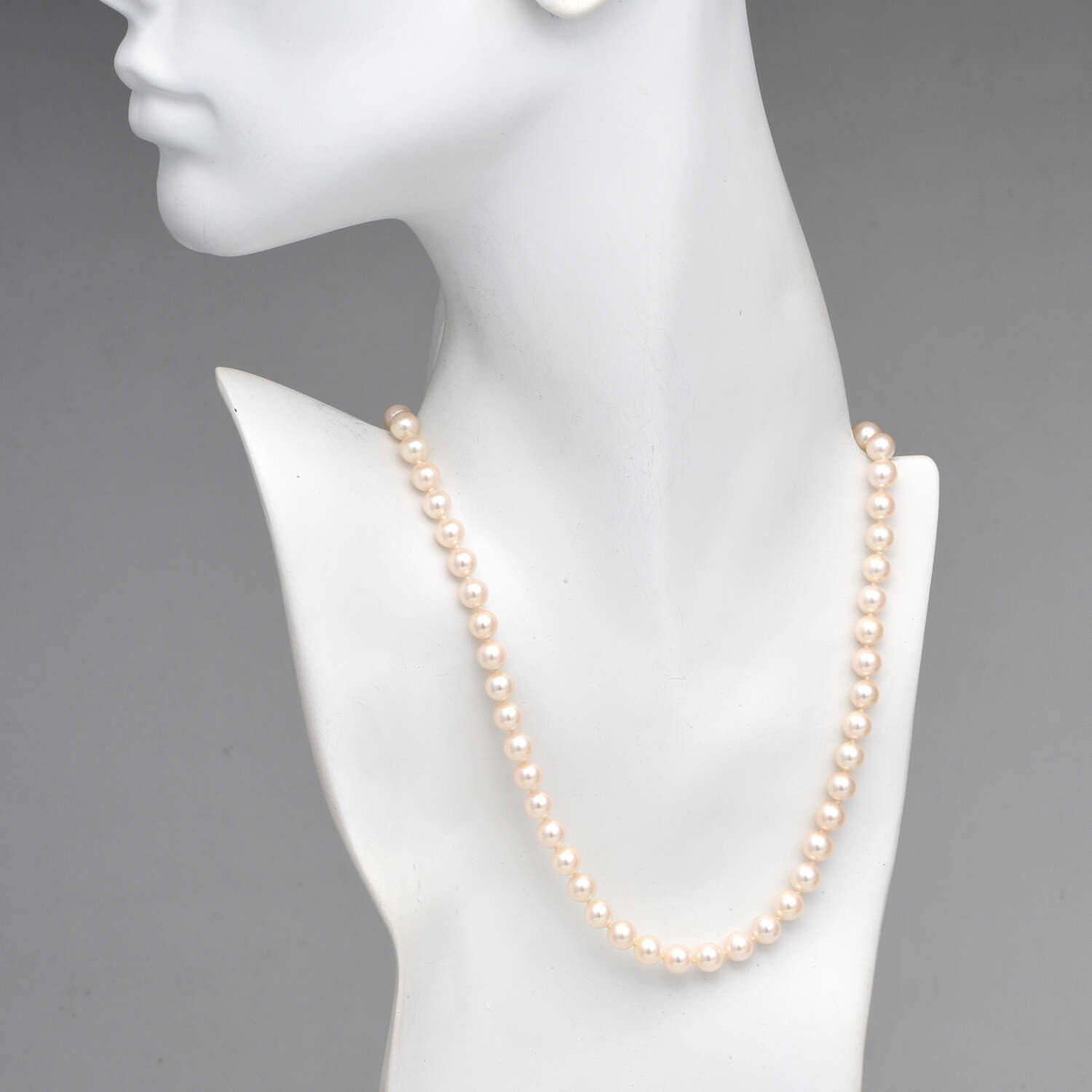 Mikimoto Pearl (6.65 mm) Princess Length Necklace with Sterling Clasp-3
