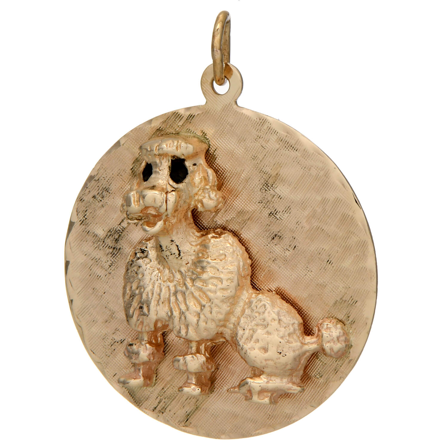 14KY Textured Poodle Pendant-1