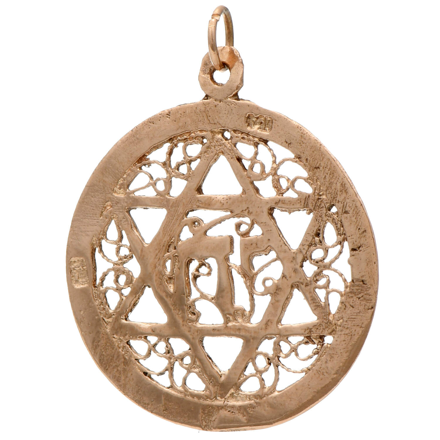 14KY Radiant Star of David Pendant-2