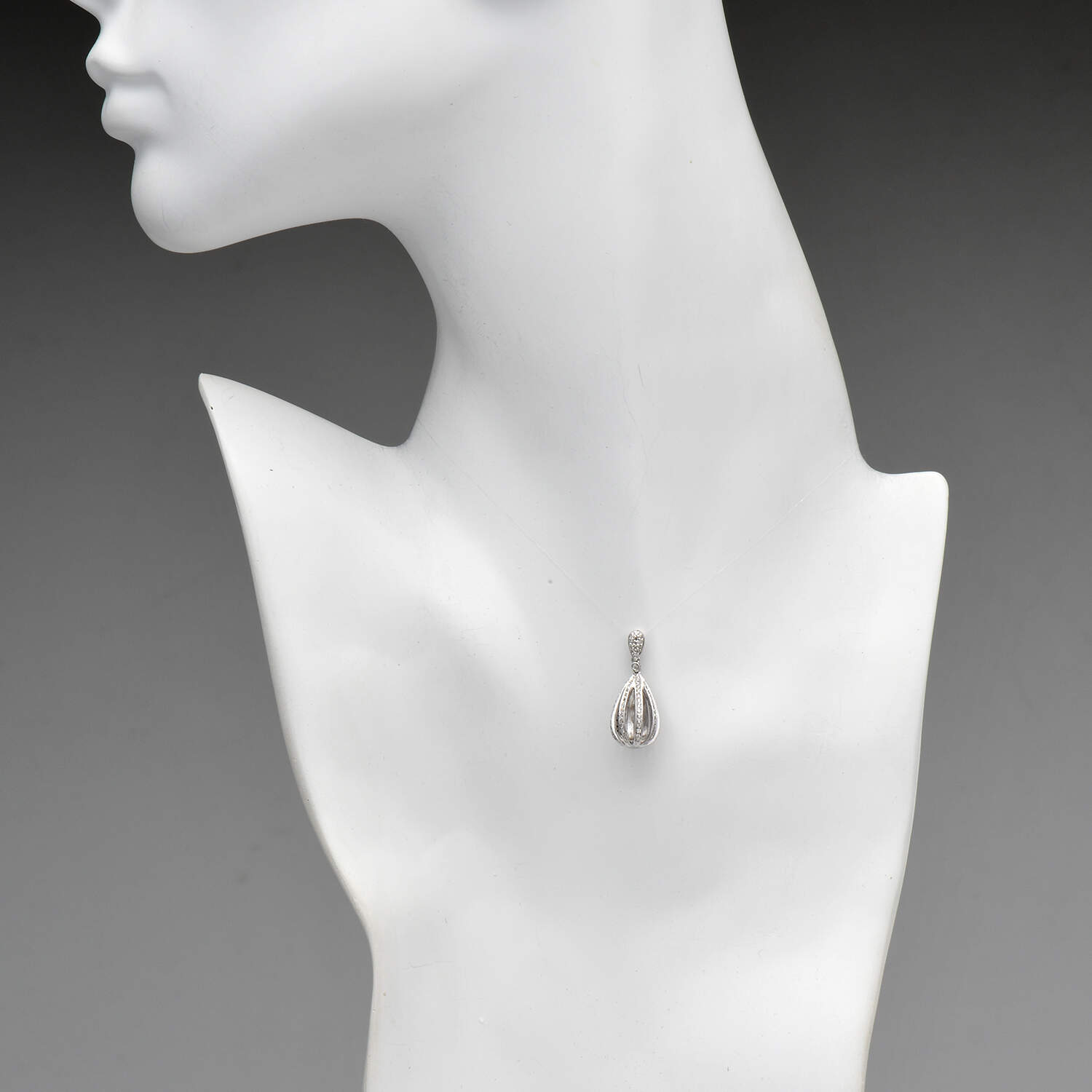 14KW Diamond(0.25) Open Cage Pendant-3