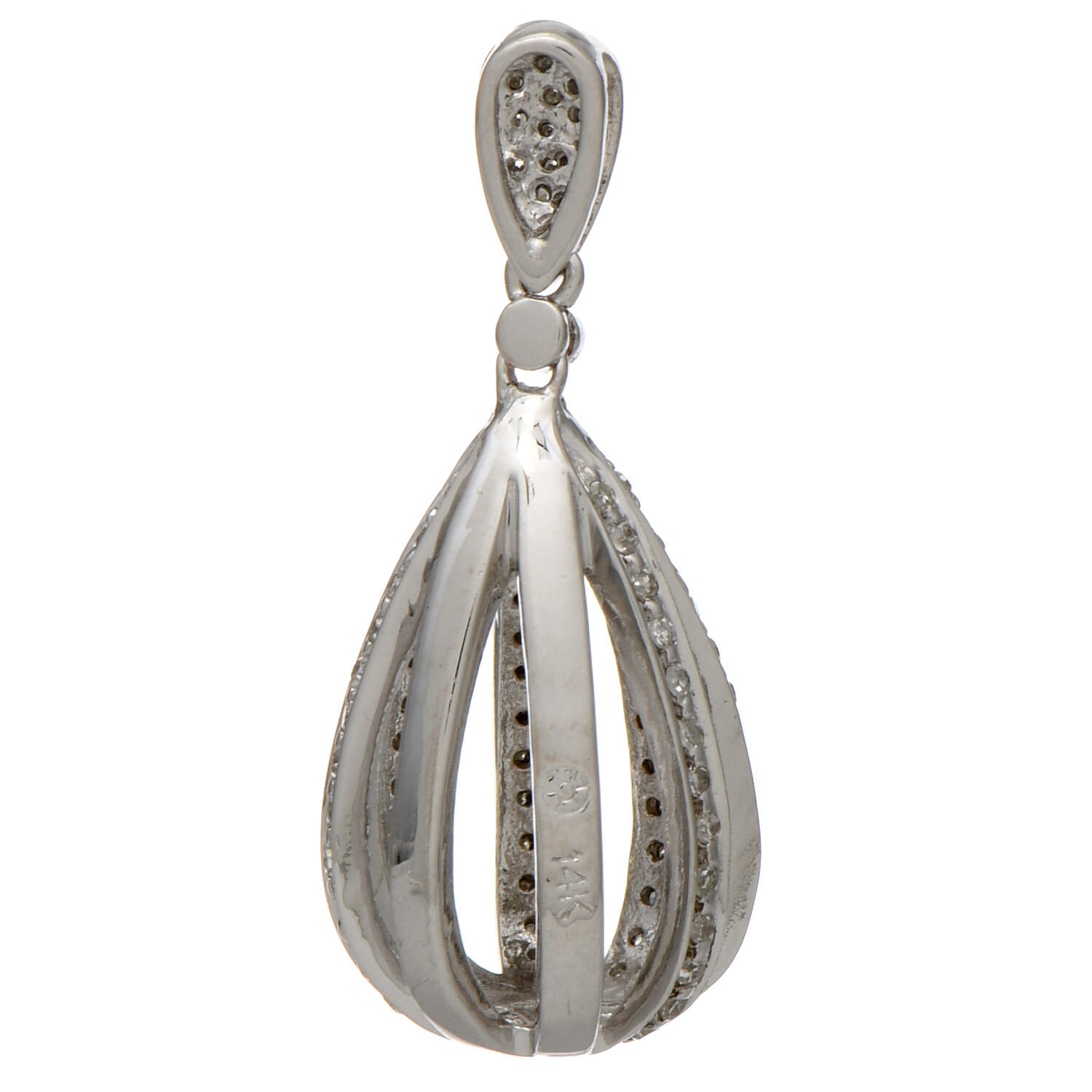 14KW Diamond(0.25) Open Cage Pendant-2