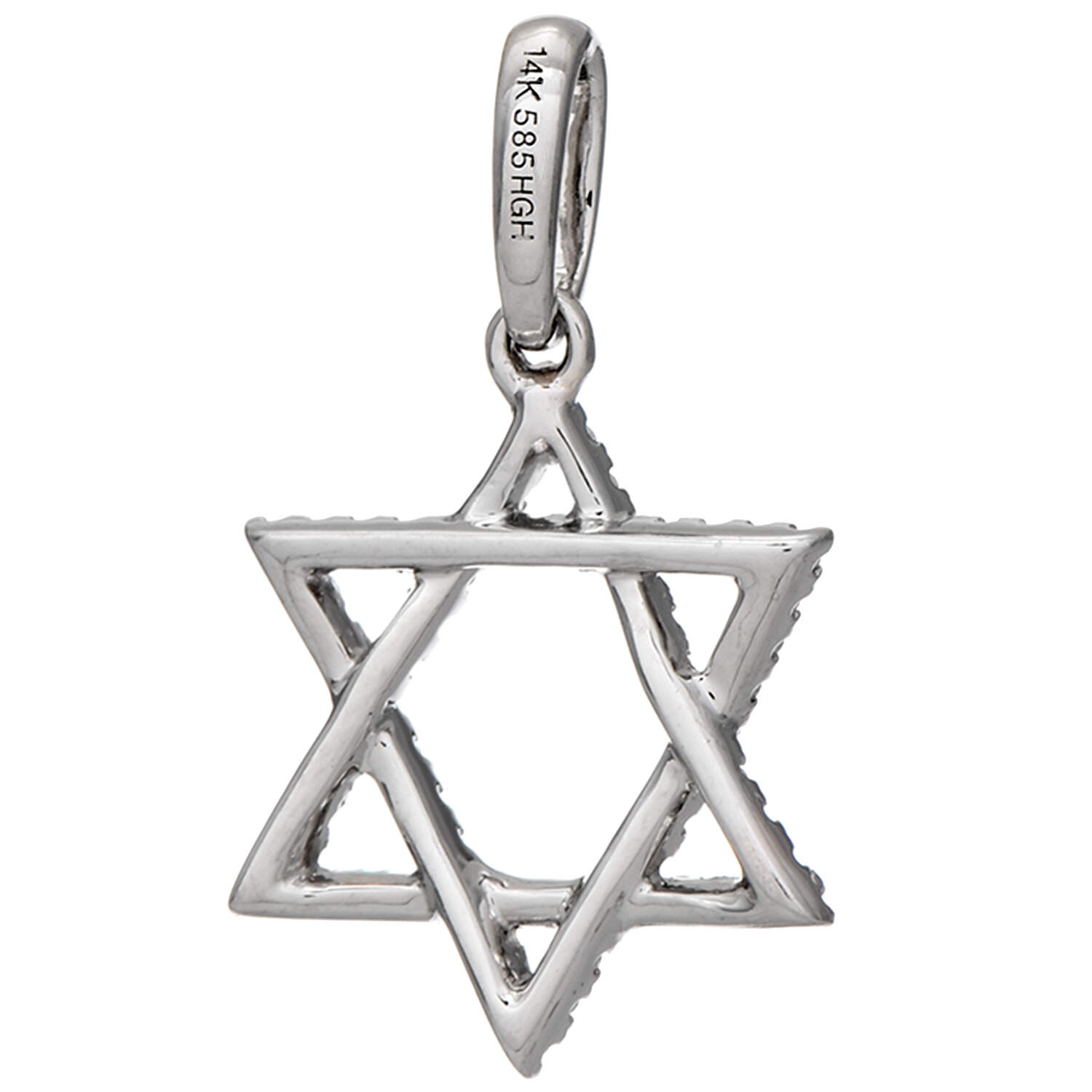 14KW Diamond(0.15) Star of David Pendant-2