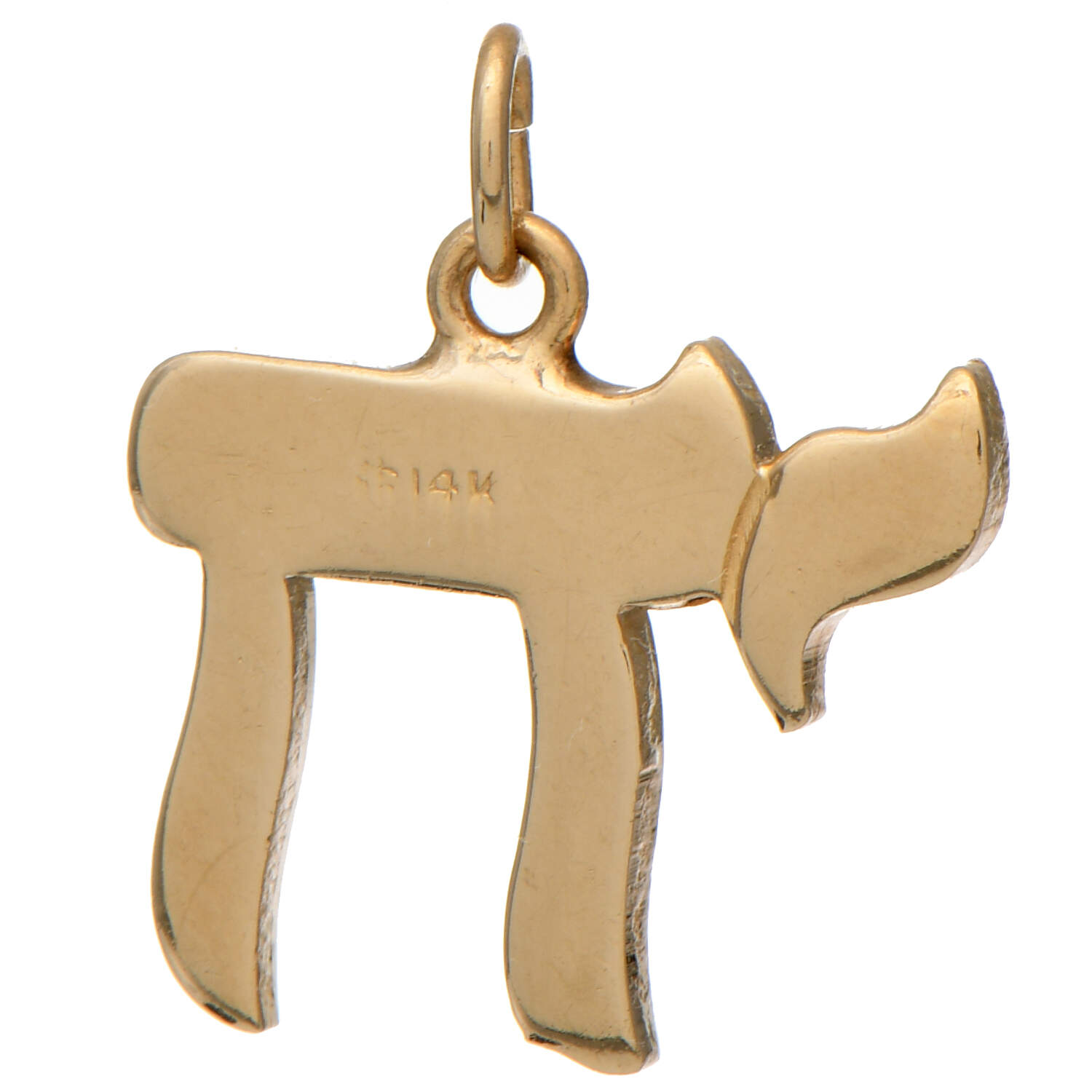 14KY Solid Gold Chai Pendant-2