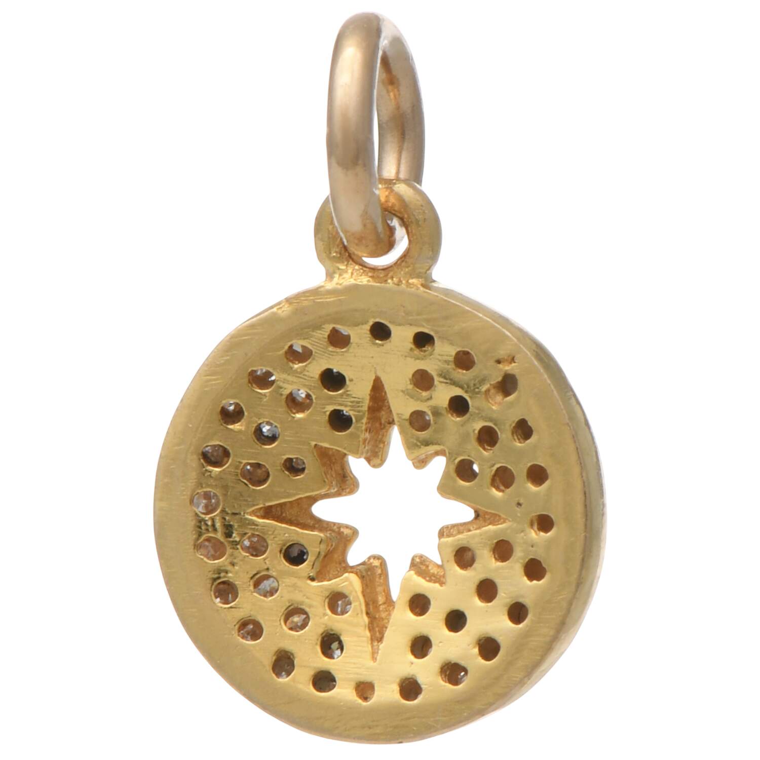 14KY Petite Pave Diamond(0.24) Starburst Pendant-2