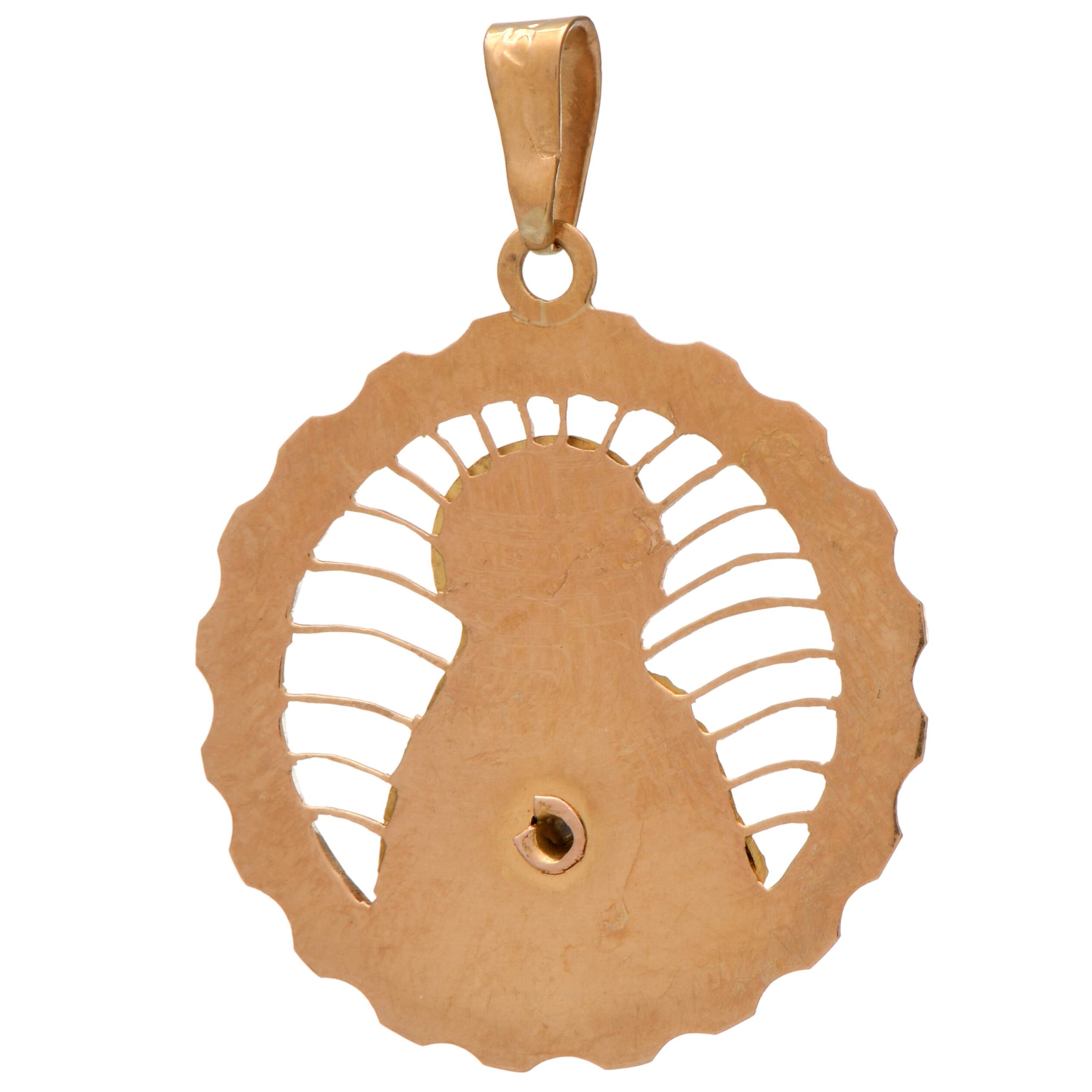 18KY Radiant Embossed St. Teresa Pendant-2