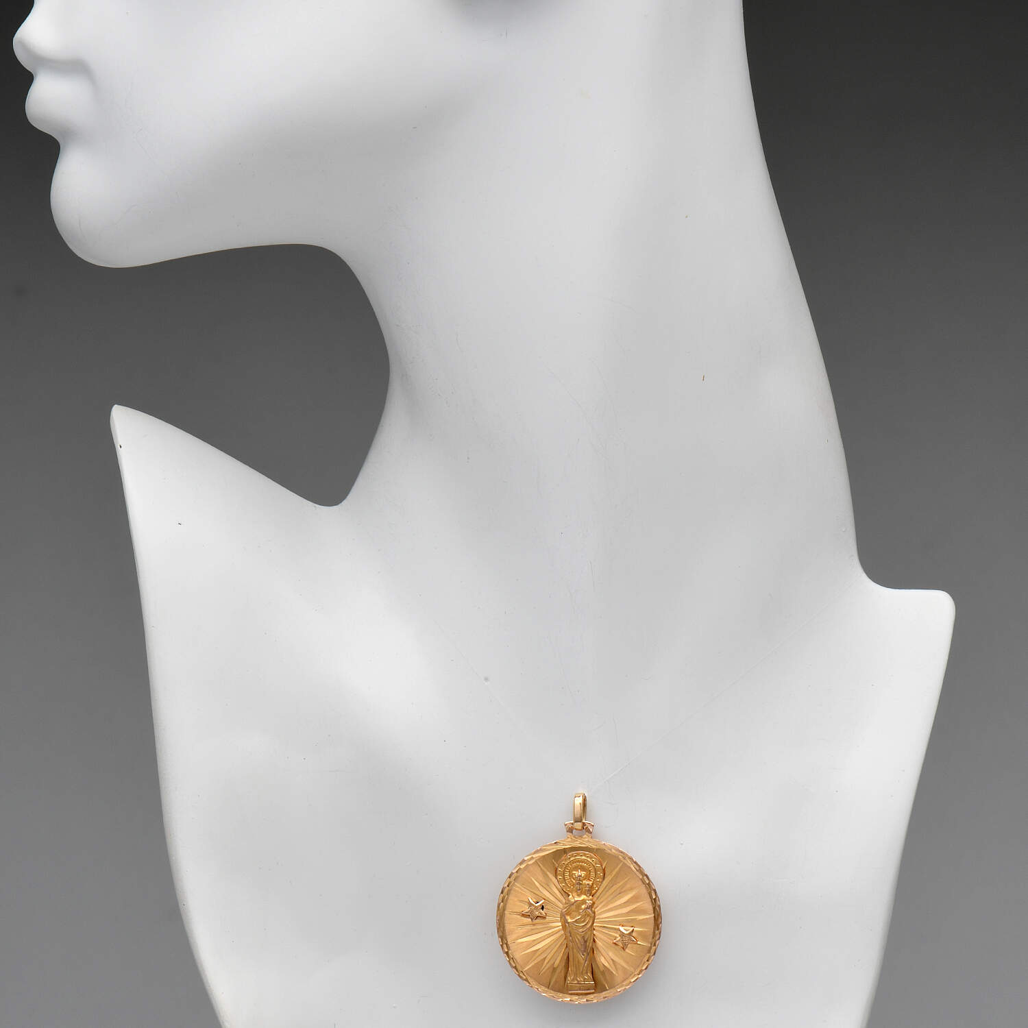 18KY St Jude Thaddeeus of Hope Pendant-3