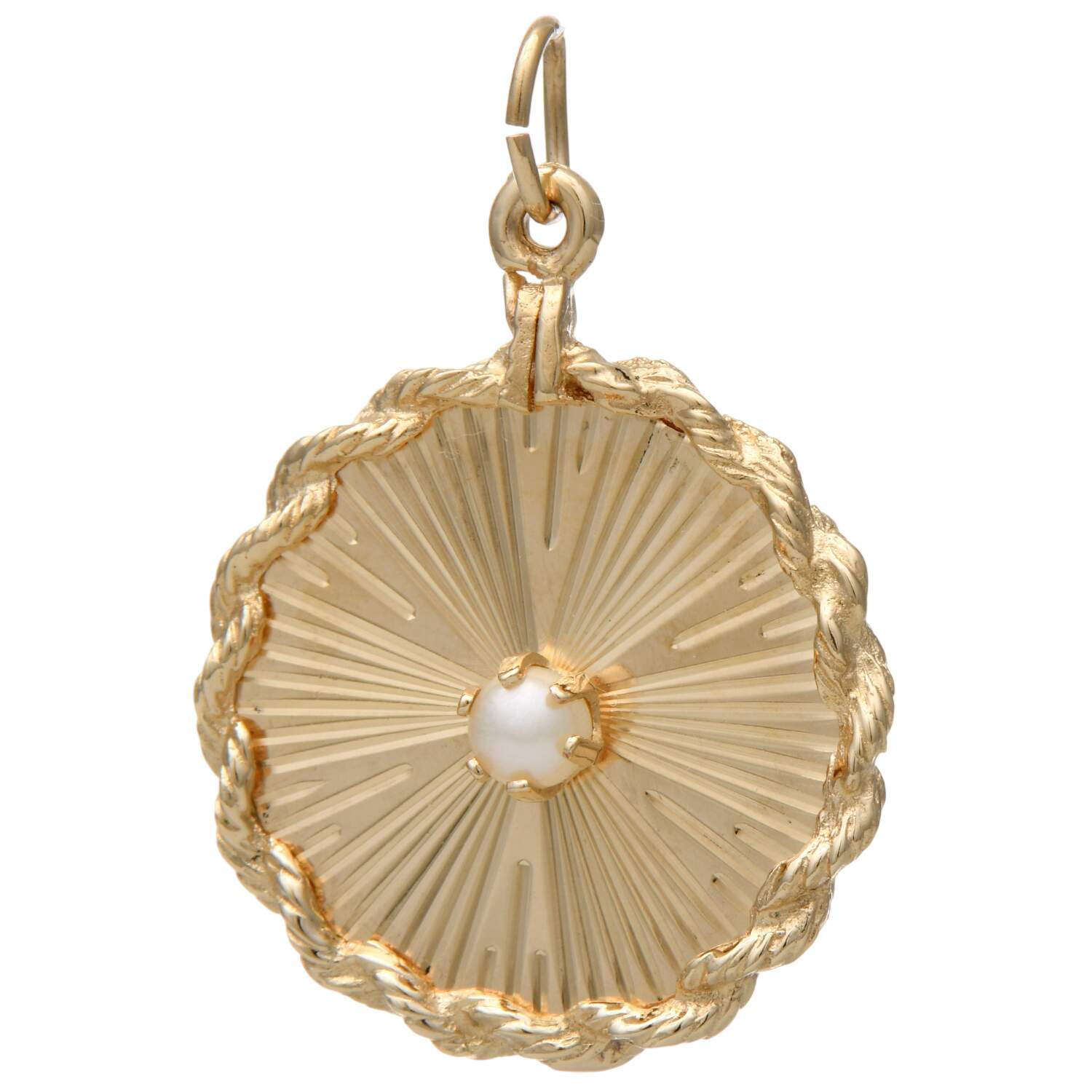 14KY Sunburst Disc Pearl(3.75mm) Pendant-1