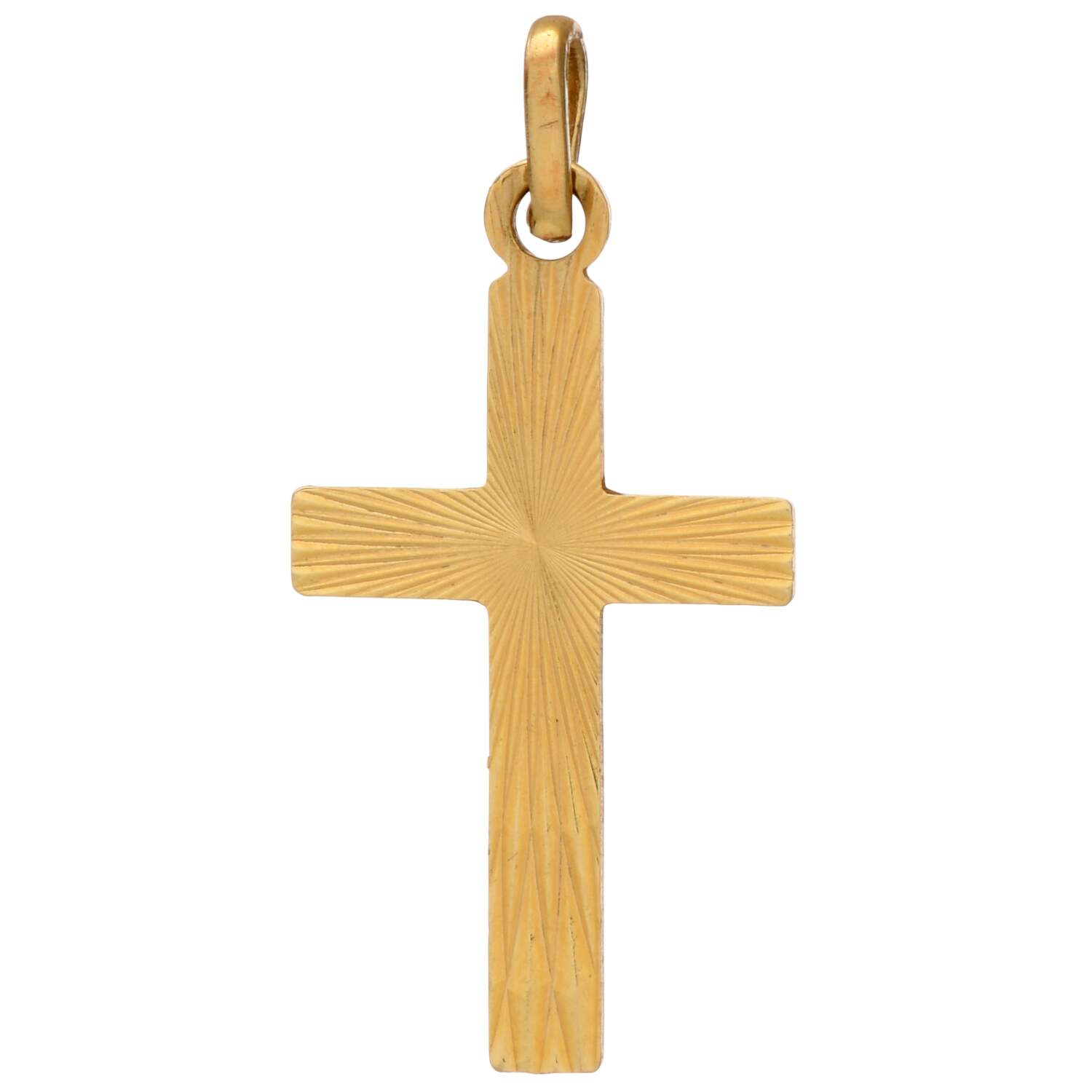 14KY Italian Diamond-Cut Radiant Cross Pendant-1