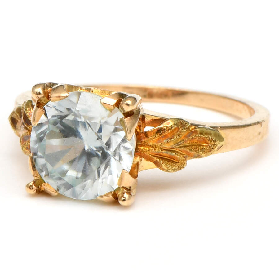 14KY Retro Modern Zircon(2.9) Ring-1