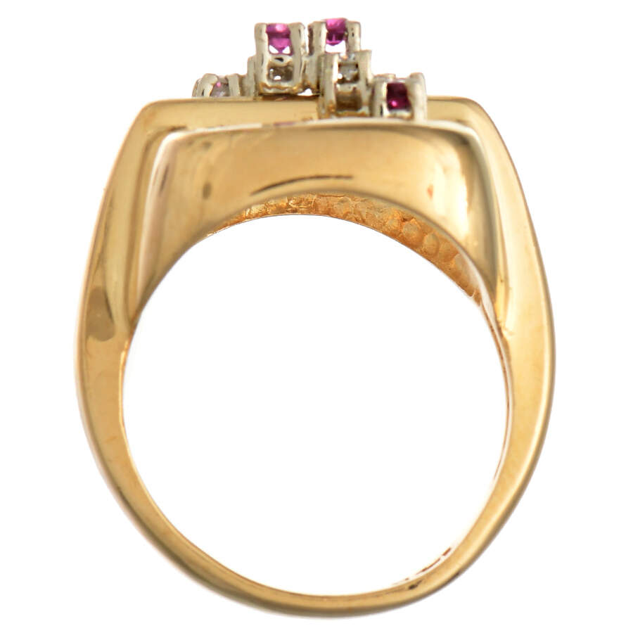 14KY Ruby(0.12) & Diamond(0.12) Modern Ring-4
