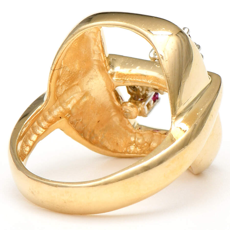 14KY Ruby(0.12) & Diamond(0.12) Modern Ring-2
