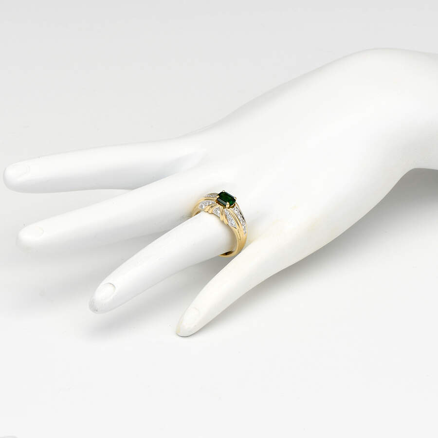 14KYW Tsavorite(0.90) & Diamond(0.35) Ring-5