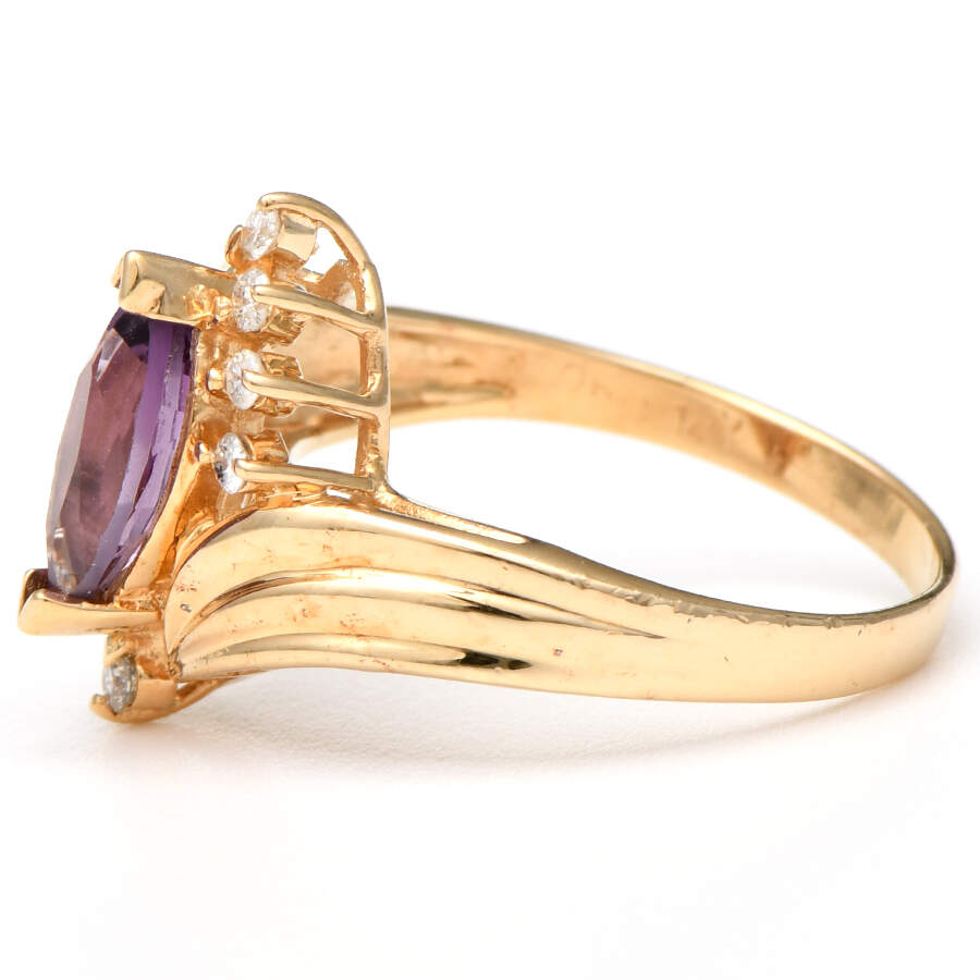 14KY Amethyst(0.96) & Diamond(0.14) Ring-7