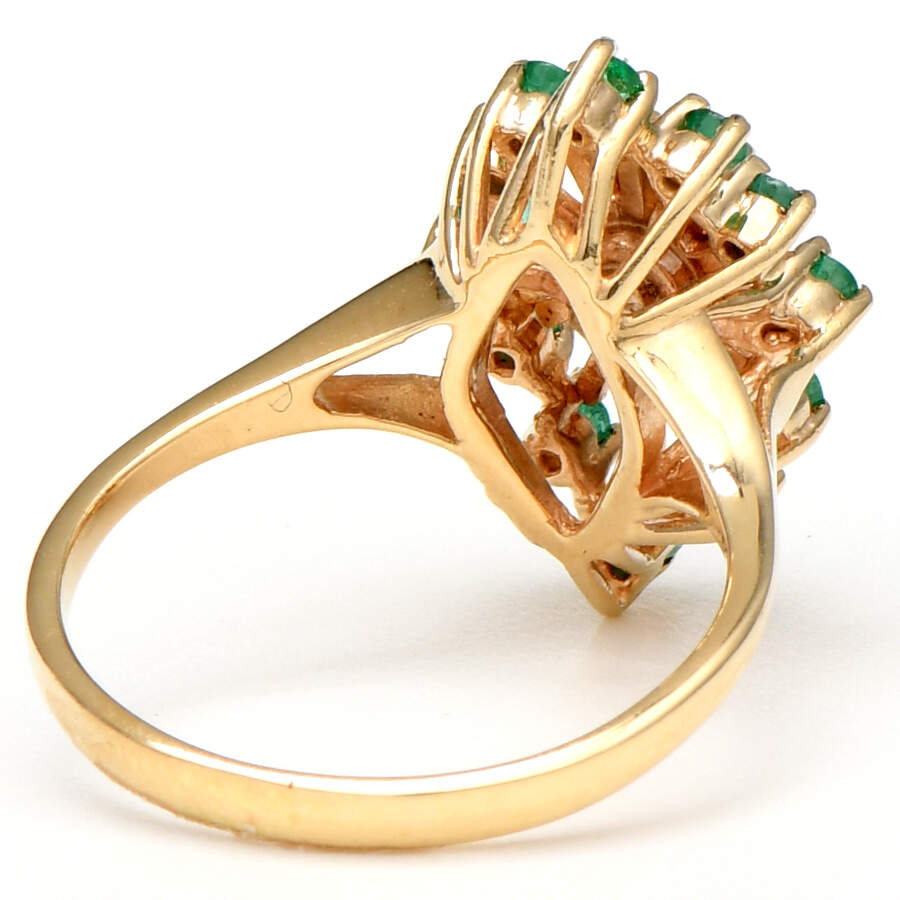 10KY White Opal(0.50) & Emerald(0.36) Ring-2