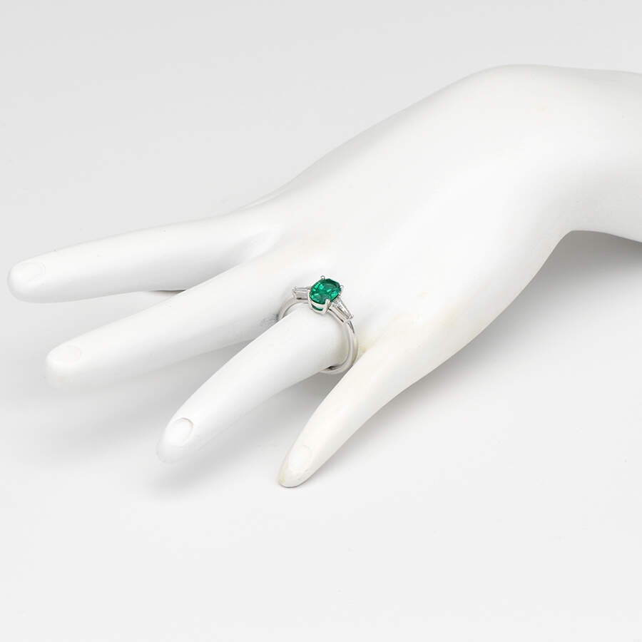 18KW Vivid Emerald(1.33) & Diamond(0.34) Ring-5