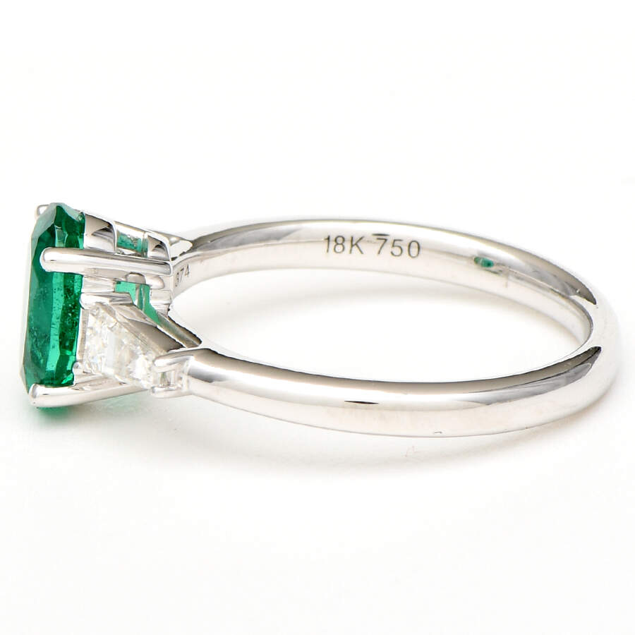 18KW Vivid Emerald(1.33) & Diamond(0.34) Ring-3