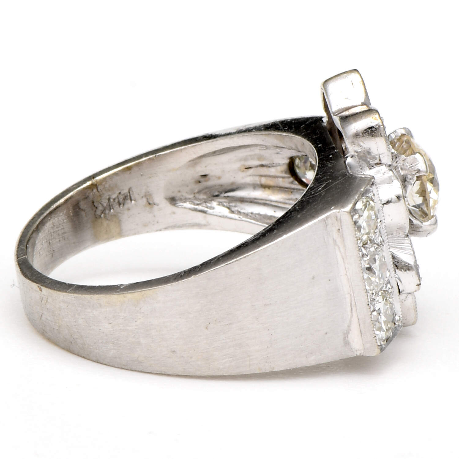 14KW Art Deco Diamond (2.13) Textured Ring-5