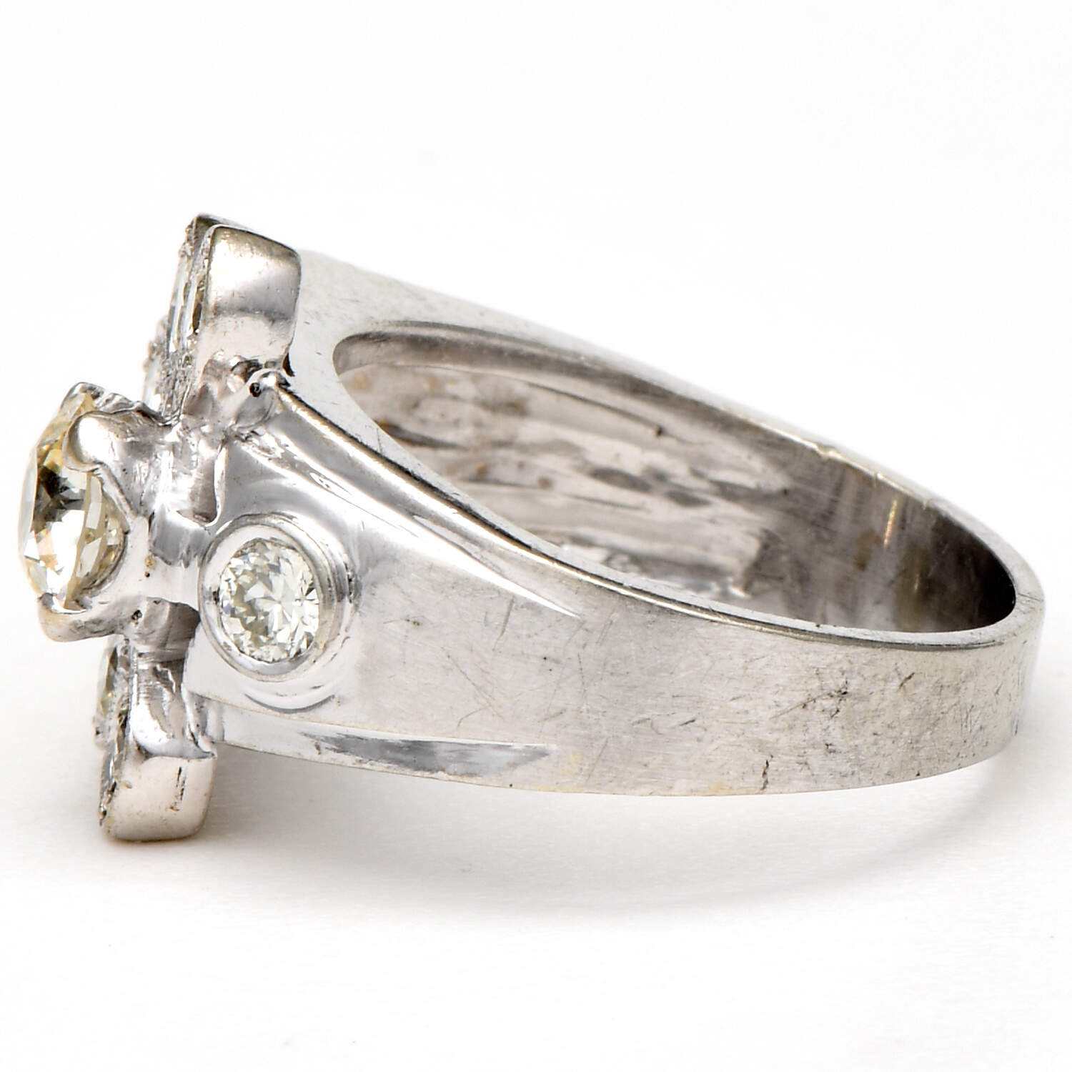 14KW Art Deco Diamond (2.13) Textured Ring-3