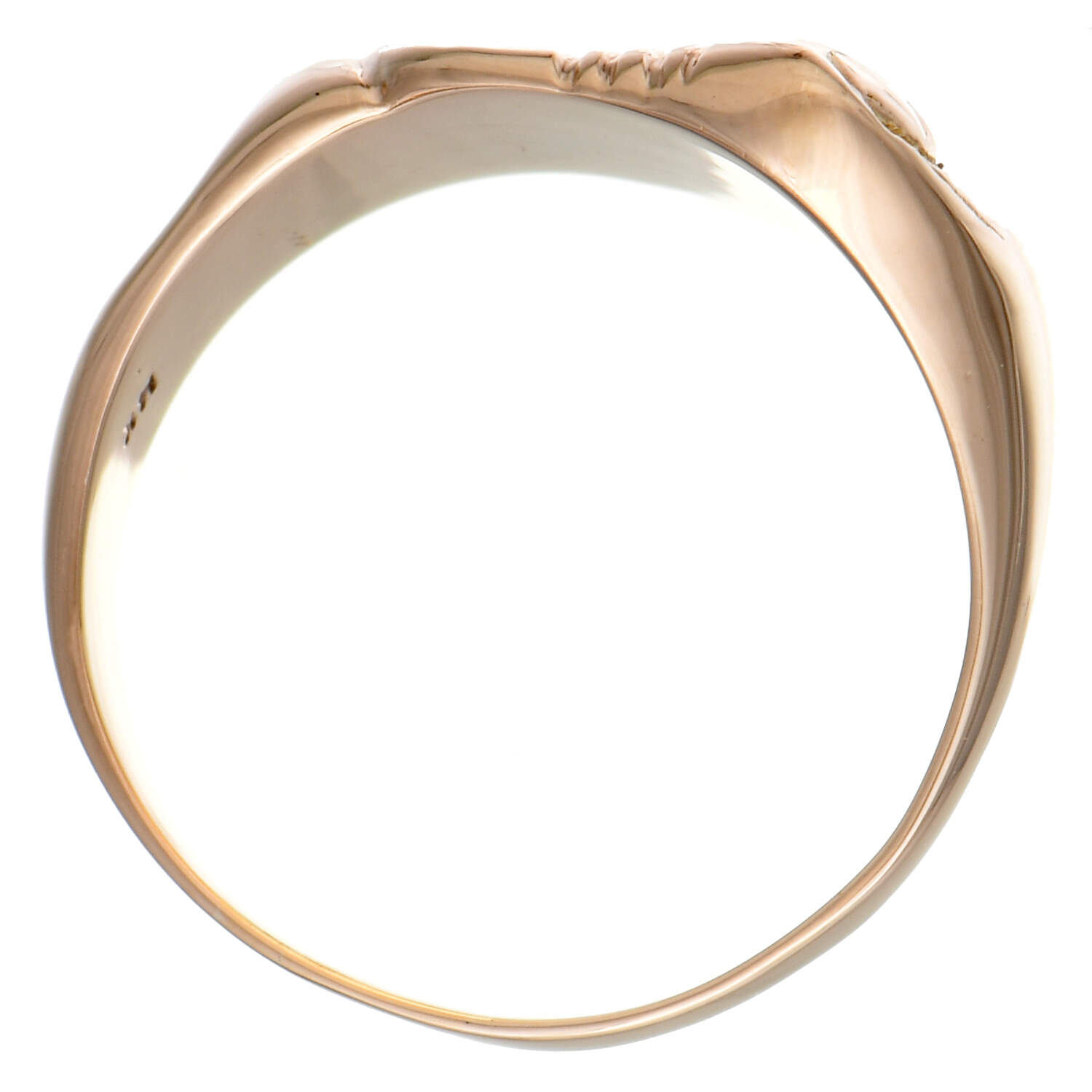 9KR Diamond(0.10) Signet Shield Ring-4