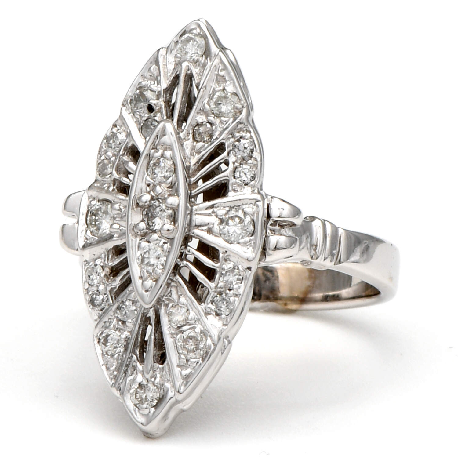 14KW Diamond(0.48) Navette Ring-1