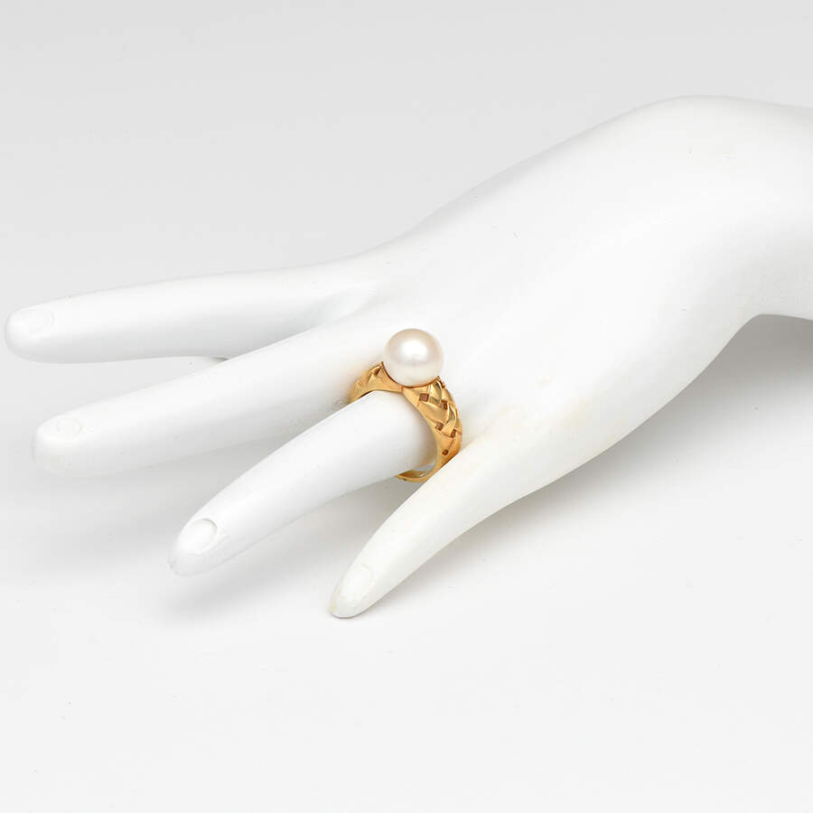 18KY Cultured Akoya Pearl Ring-5